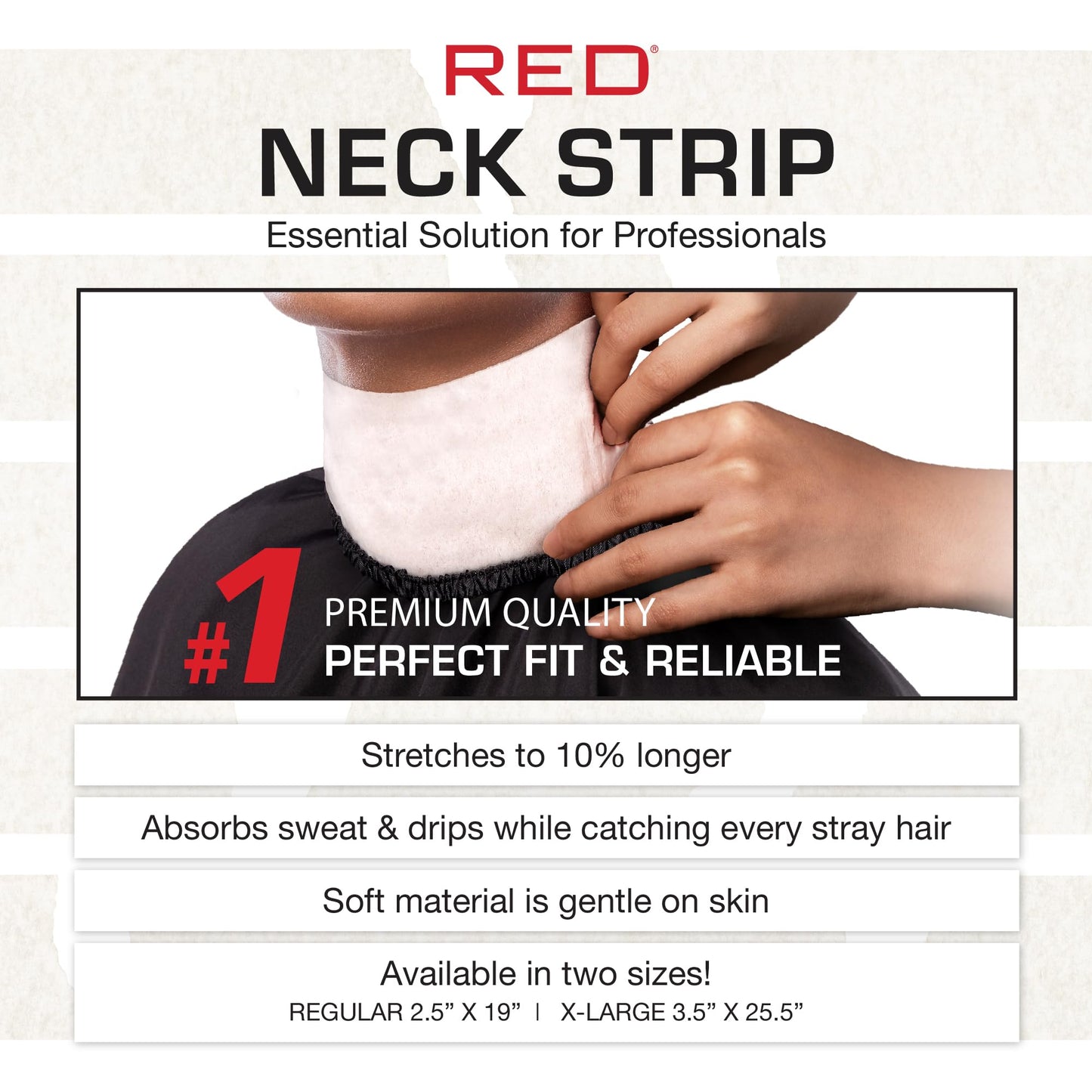 Red by Kiss Premium Barber Neck Strips, Soft, Absorbent, Disposable Neck Strips for Hair Cutting, Barber Shop Supplies, Anti-Slip, Secure Fit Beauty and Personal Care Red by Kiss