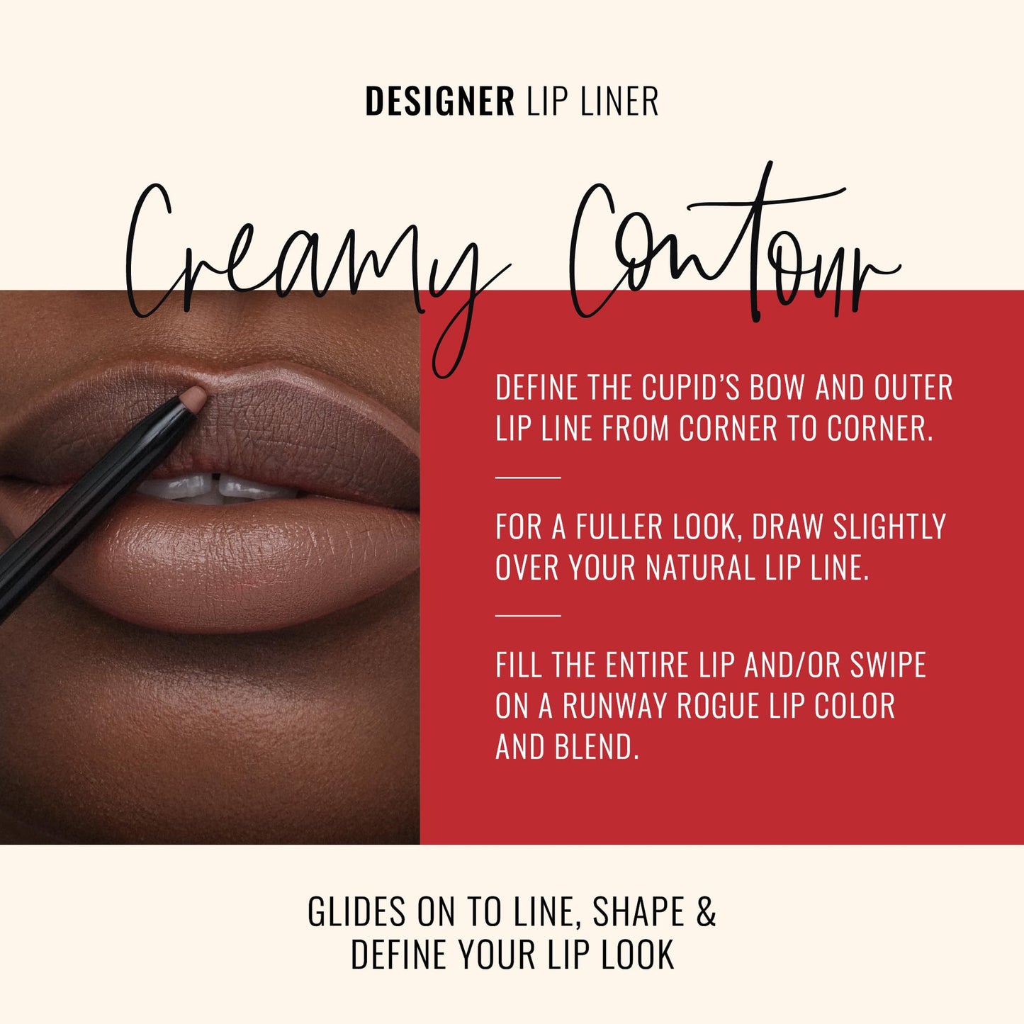 Runway Rogue Designer Liner Lip Pencil, Matte Soft Mocha Lip Liner Pencil and Lip Liner Sharpener, ‘Trendsetter’ Beauty & Personal Care Runway Rogue