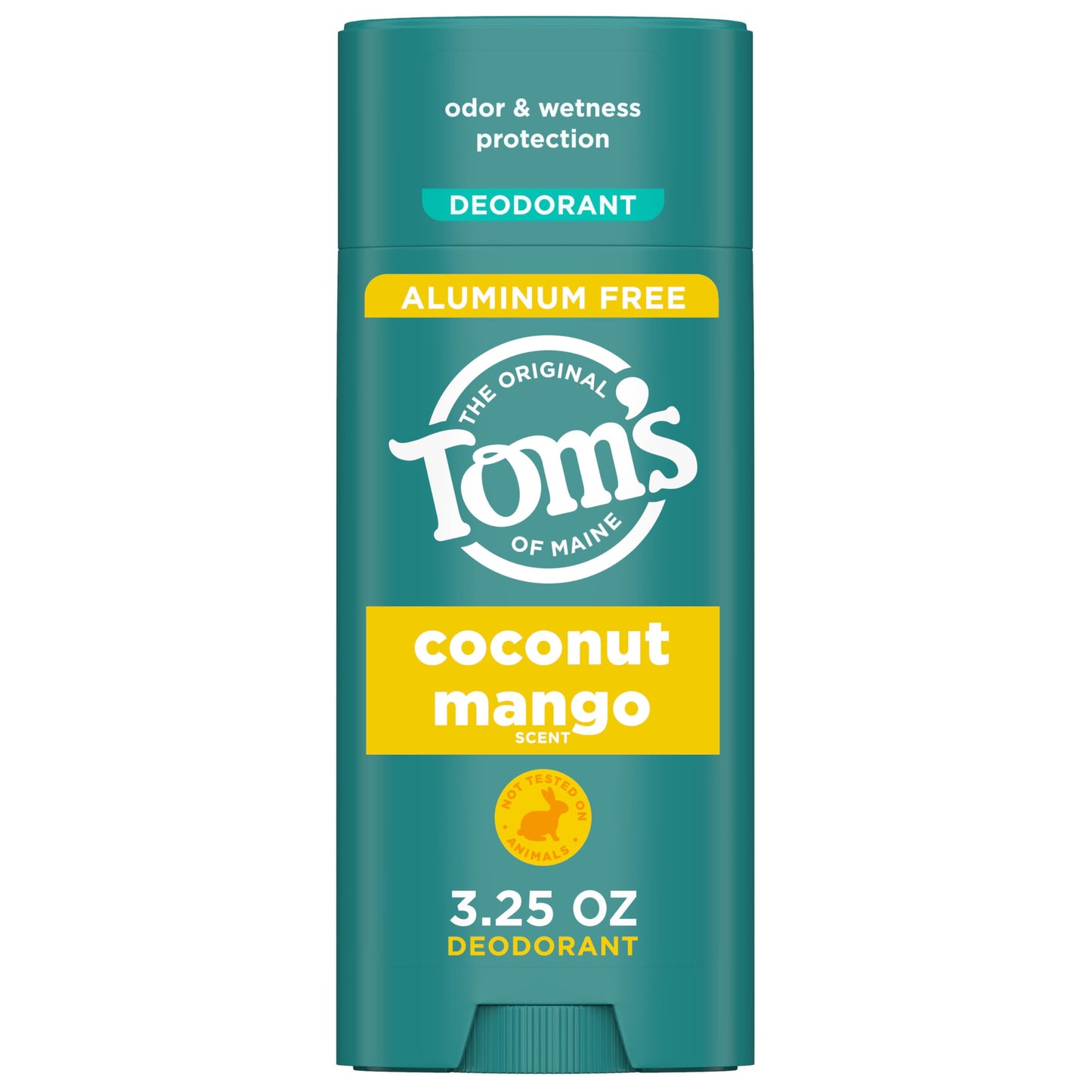 Tom’s of Maine Coconut Mango Aluminum Free Natural Deodorant For Women & Men - Goes on Clear - Odor & Wetness Protection - Naturally Derived Beauty and Personal Care Tom's of Maine