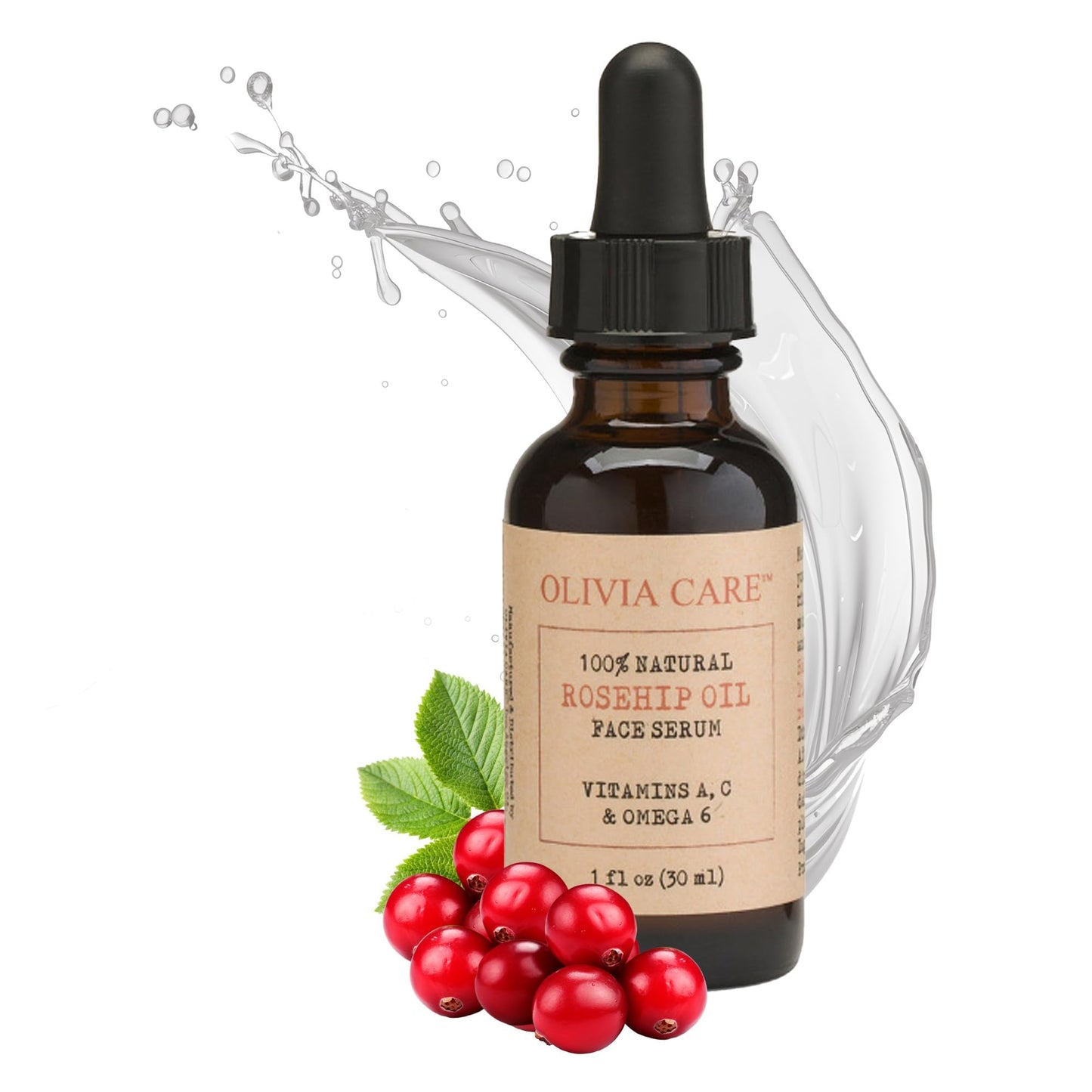 Rosehip Seed Oil Serum By Olivia Care Natural Moisturizer for Face, Body & Skin with Vitamins E, C, A & Omega 6, Perfect for Treating Wrinkles, Acne Beauty & Personal Care Olivia Care
