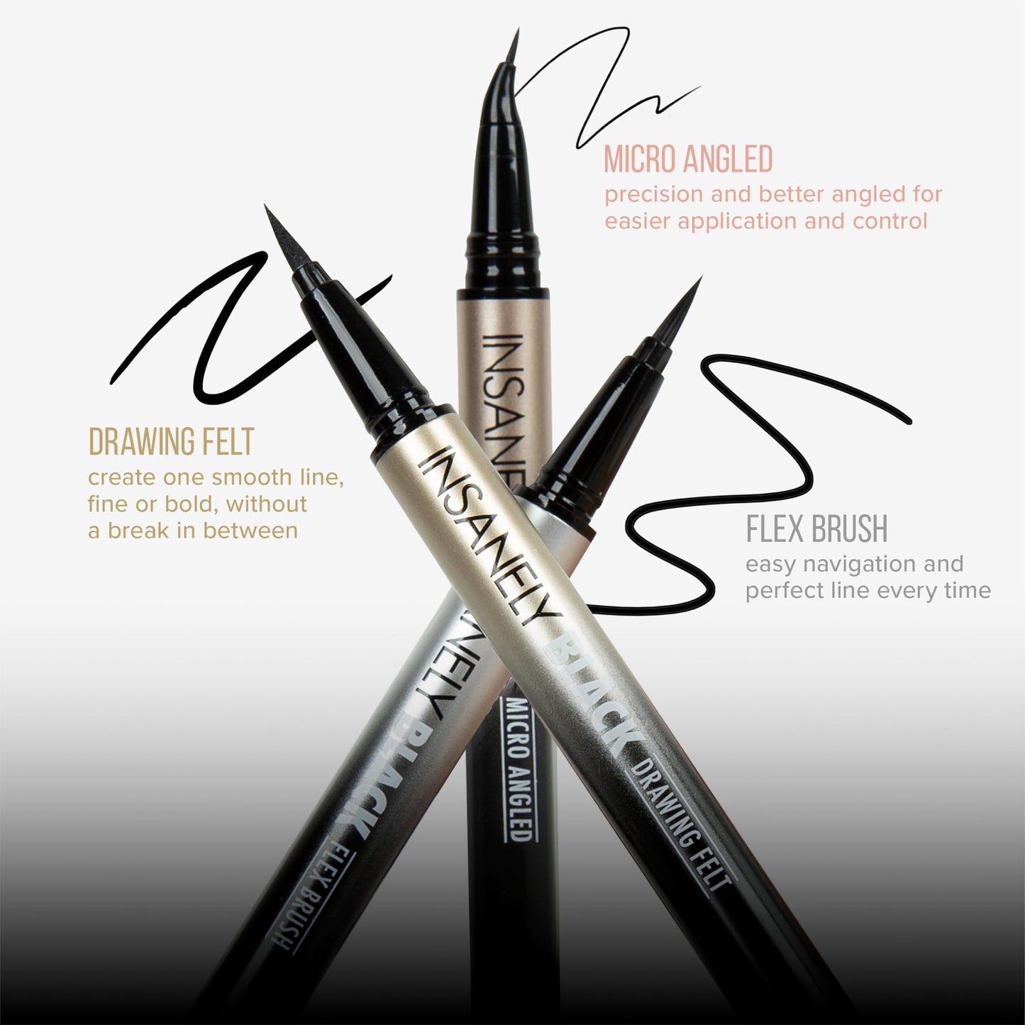 Absolute New York Insanely Black Flex Brush Liquid Eyeliner, Flexible Tip, Waterproof & Smudgeproof, Long-Lating and Pigmented Beauty & Personal Care Absolute New York