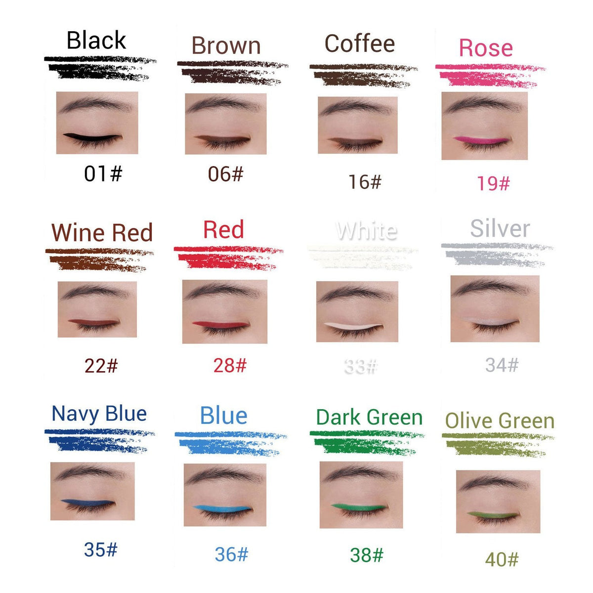 DC-BEAUTIFUL 12Pcs Lot Set 12 Colors Eyeliner Pencil Waterproof Eyebrow Pencil Cosmetics Beauty & Personal Care DC-BEAUTIFUL