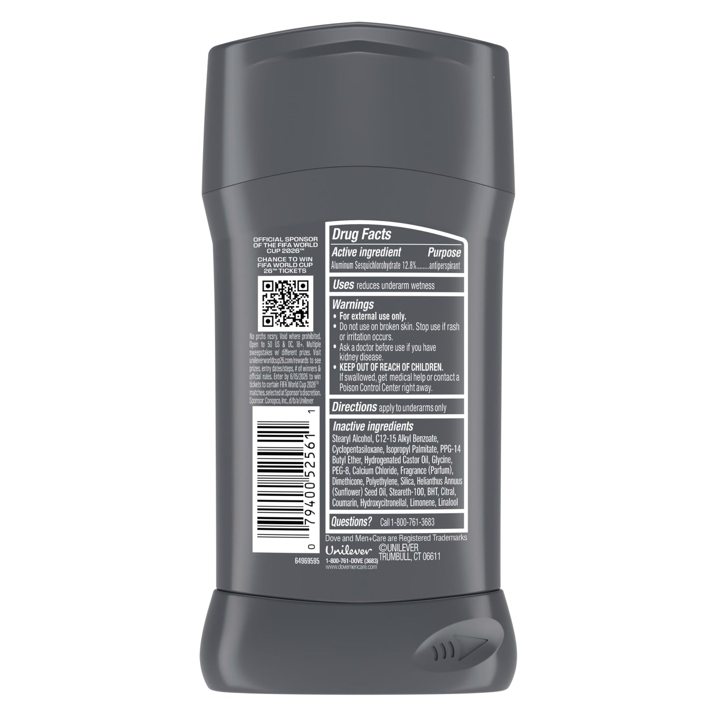 DOVE MEN + CARE Striker Swag Antiperspirant Stick - FIFA World Cup 2026 Edition, 72H Odor?Neutralizing Protection, Skin?Caring Formula - 2.6 oz Beauty and Personal Care DOVE MEN + CARE