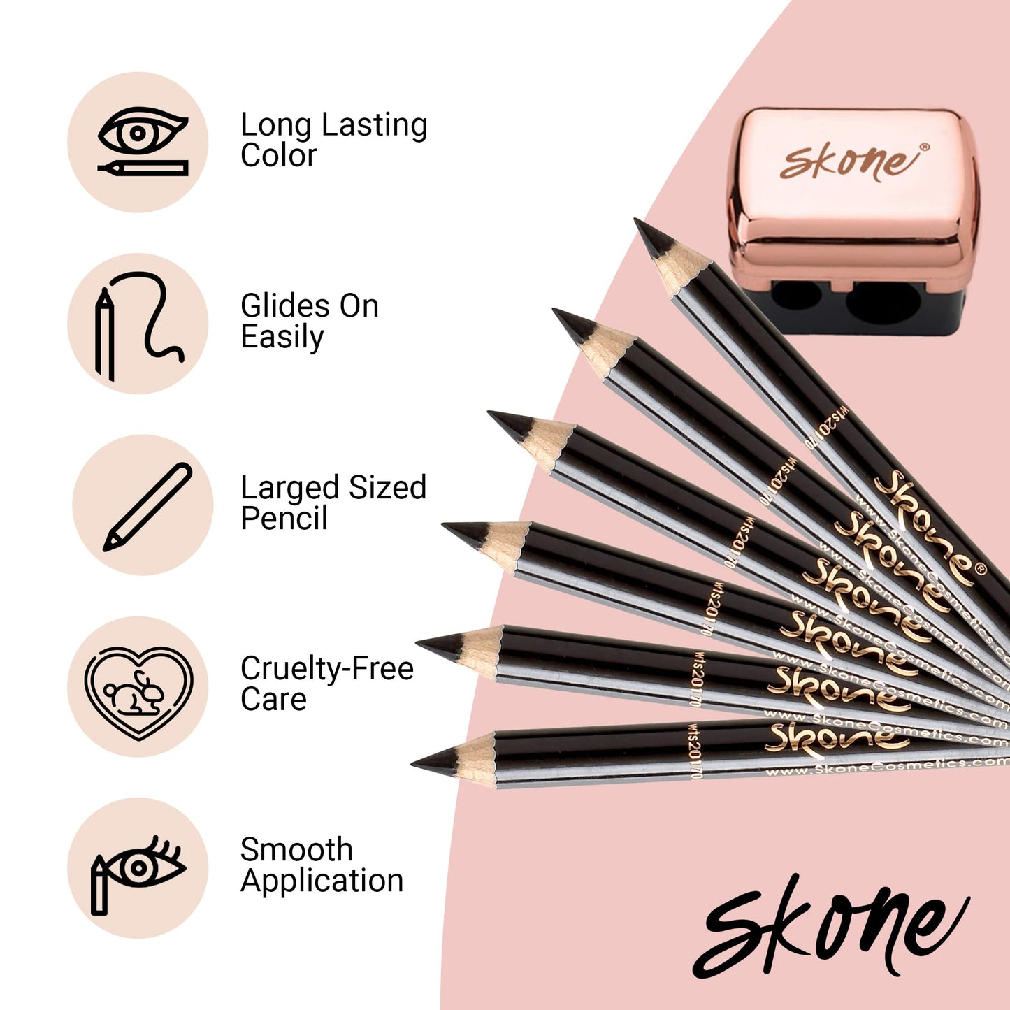 Skone Cosmetics Tattooed Solid Eyeliner - Waterproof, Smudge-Proof, Long-Lasting Pencil for Precise Eye Definition - Ultra-Smooth, Soft Glide Beauty & Personal Care Skone