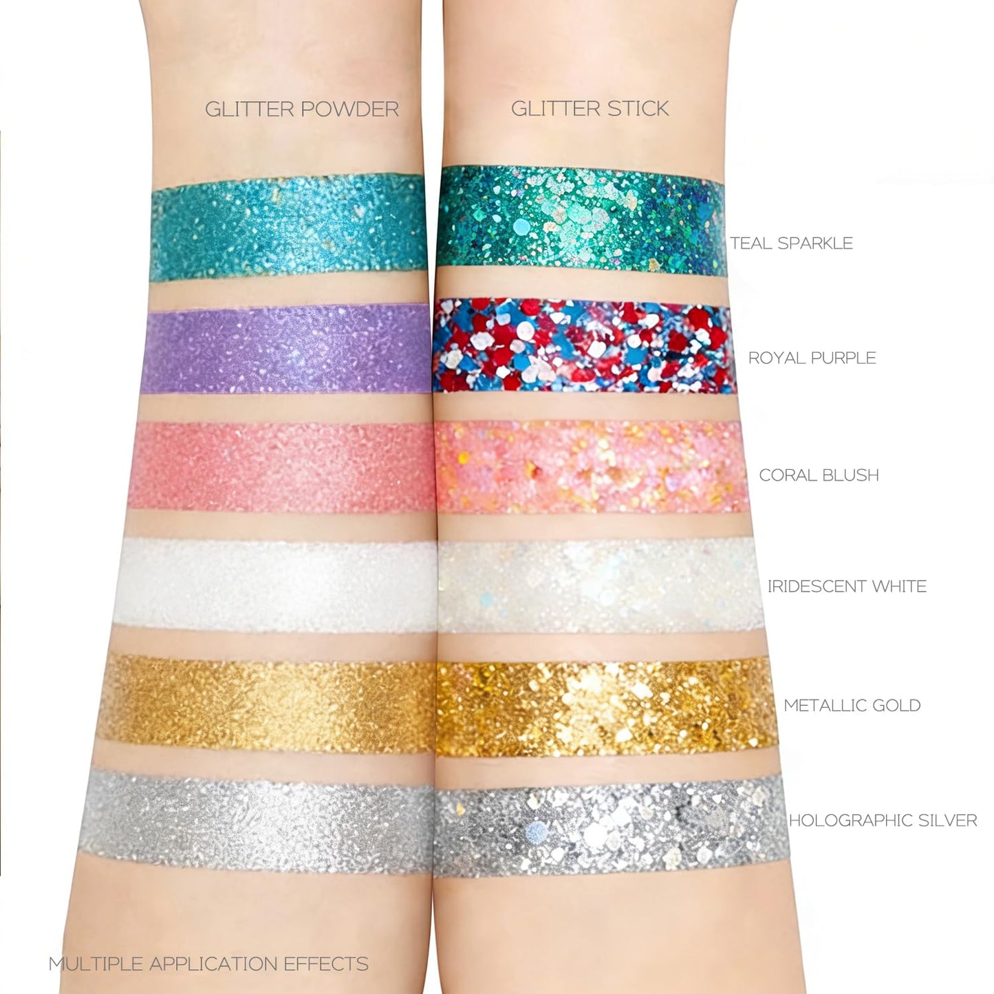 Holographic Mermaid Glitter Makeup Kit: 2-in-1 Body & Face Stick & Loose Powder with Built-in Brush for Festival, Rave, Concert, Carnival | Shimmery Beauty & Personal Care FindinBeauty