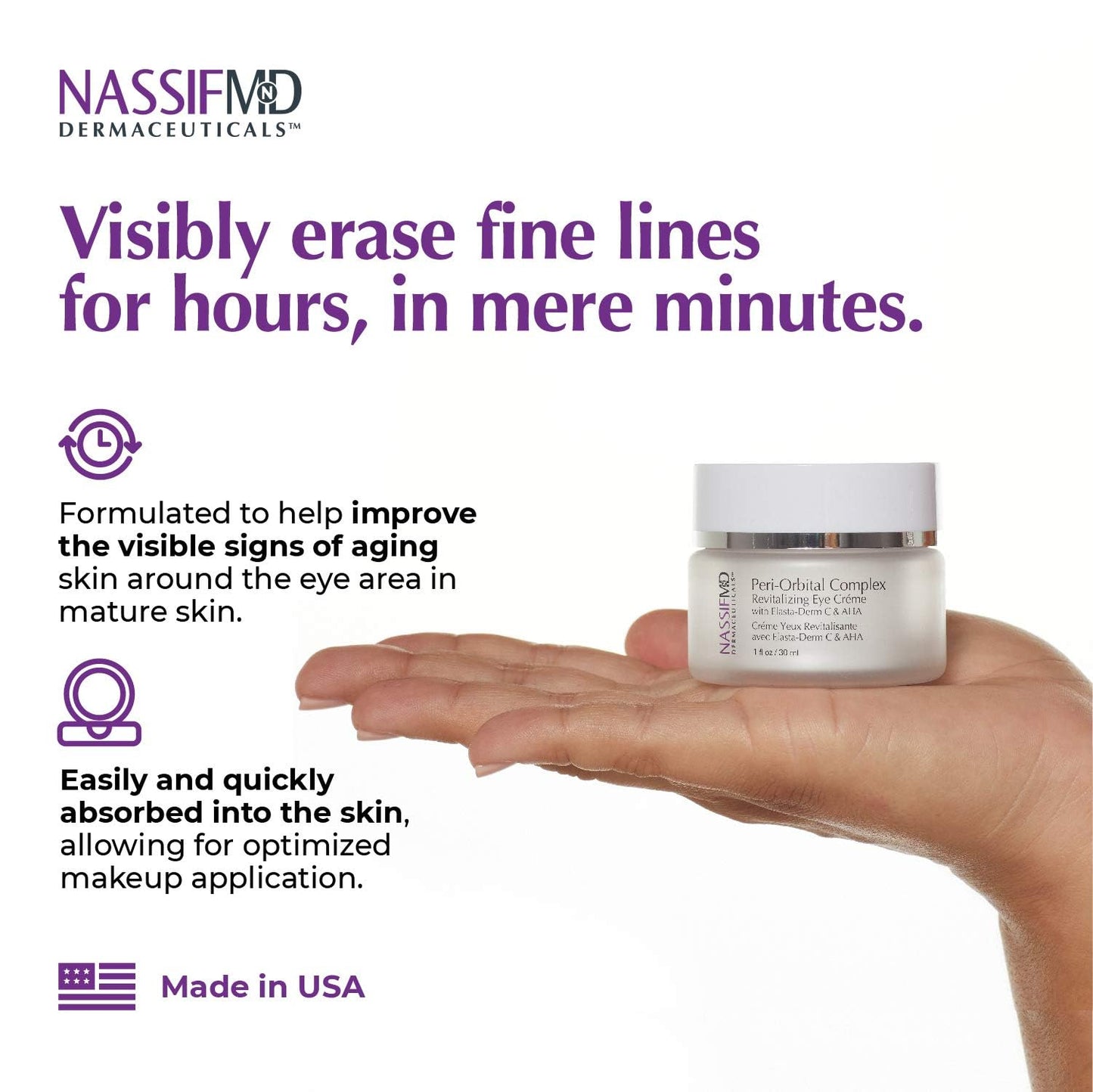 NassifMD Peri-Orbital Under Eye Cream for Wrinkles, Under Eye Cream Dark Circles and Puffiness, Under Eye Dark Circles Treatment, Eye Wrinkle Cream Beauty & Personal Care NASSIFMD