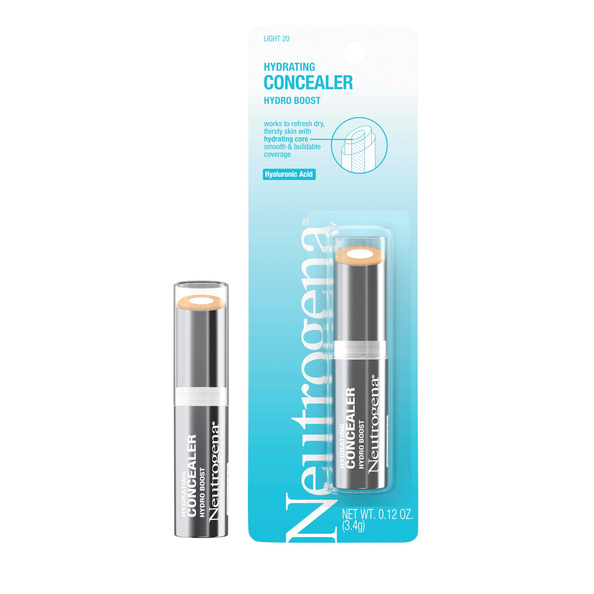 Neutrogena Hydro Boost Hydrating Concealer Stick for Dry Skin, Oil-Free, Lightweight, Non-Greasy and Non-Comedogenic Cover-Up Makeup with Hyaluronic Beauty & Personal Care Neutrogena