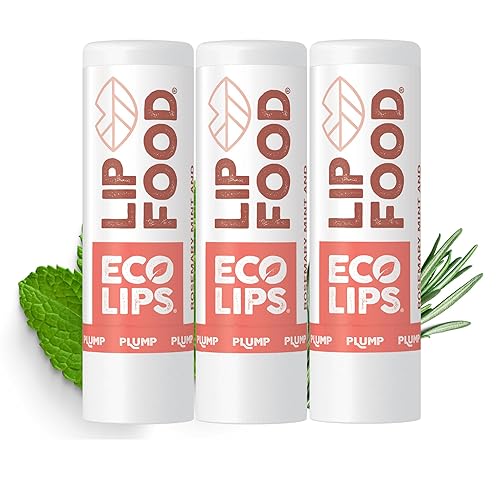 Eco Lips Lip Food - Organic Lip Balm (Plump), Rosemary Mint Flavor 3-pack Beauty & Personal Care Eco Lips