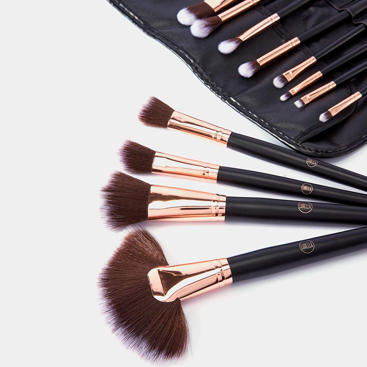 Lurella Cosmetics Stay Glam Brush Set: Essential 12 Pcs Makeup Brushes, Made With Ultra Soft Synthetic Bristles, & Includes Black Traveling Case. Beauty & Personal Care Lurella