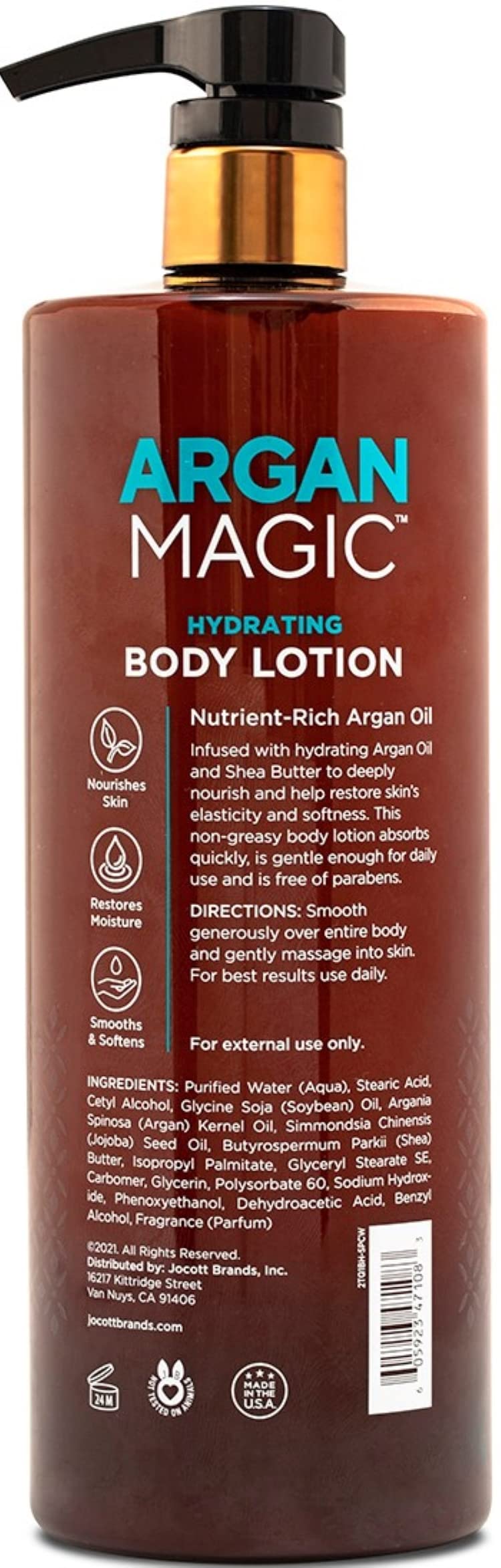 Argan Magic Hydrating Body Lotion with Argan Oil & Shea Butter for Dry Skin - Nourishes Skin, Restores Moisture, Smooths & Softens | Non-Greasy Beauty & Personal Care Argan Magic