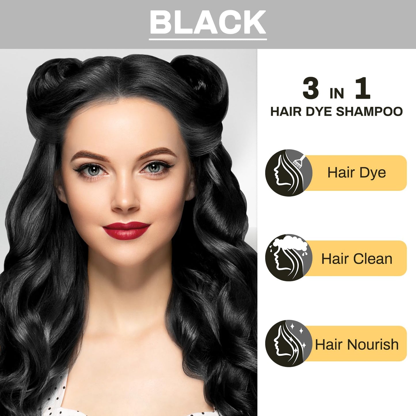 cosmpro Black Hair Dye Shampoofor Gray Hair Coverage, Hair Color Shampoo for Women & Men Beauty and Personal Care cosmpro