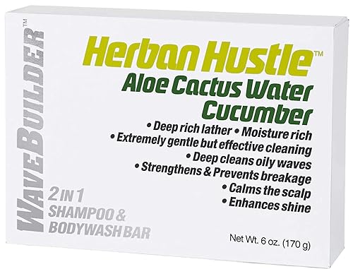 Wavebuilder Herban Hustle Aloe Cactus Water Cucumber 2 in 1 Shampoo & Bodywash Bar Beauty & Personal Care WAVEBUILDER