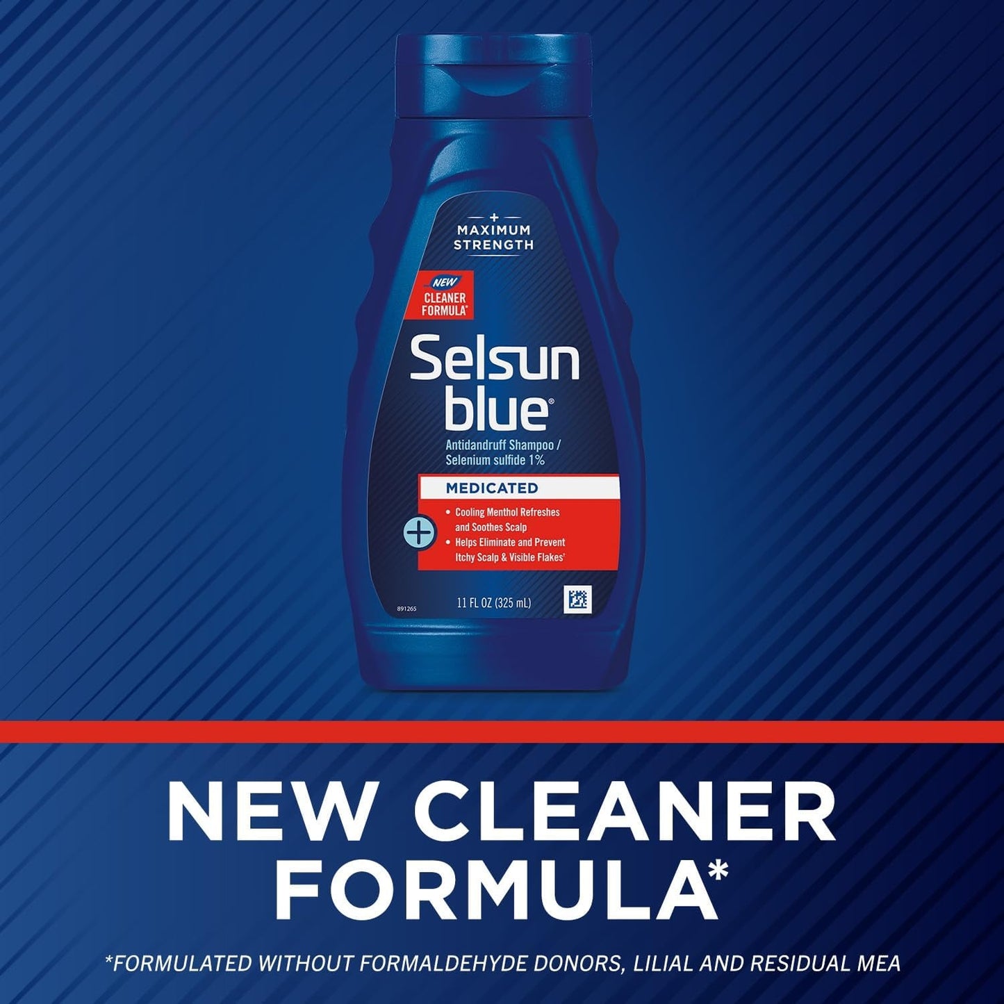 Selsun Blue Medicated Anti-dandruff Shampoo with Menthol, 11 fl. oz., Maximum Strength, Selenium Sulfide 1% (Pack of 2) Beauty and Personal Care Selsun Blue