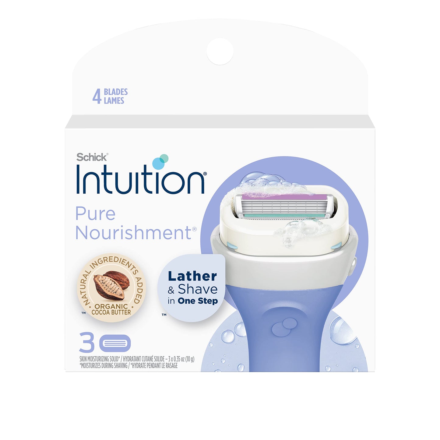 Schick Intuition Pure Nourishment Womens Razor Refills with Coconut Milk and Almond Oil, 3 Count (Pack of 1) Beauty and Personal Care INTUITION