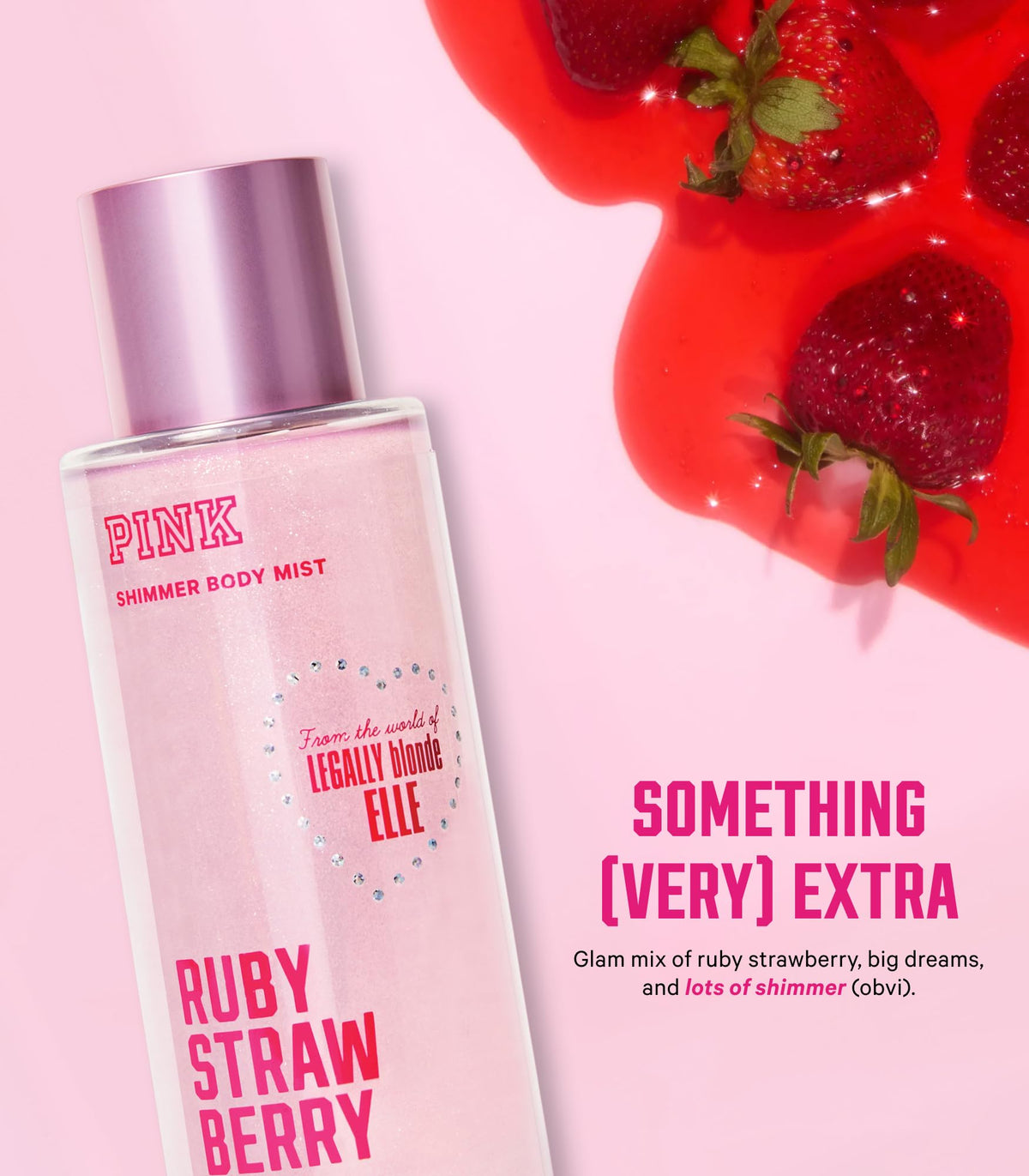 Victoria's Secret PINK | Elle Shimmer Body Mist, Ruby Strawberry, 8.4 oz