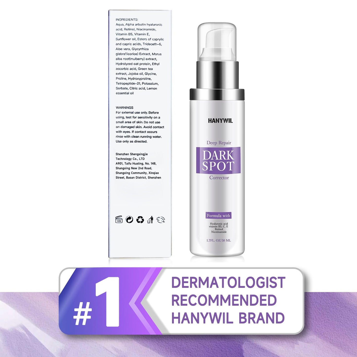 HANYWIL Dark Spot Remover for Face & Body Serum - 2% Retinol + 5% Niacinamide + Vitamin C for Face & Body, Melasma & Hyperpigmentation Beauty & Personal Care HANYWIL