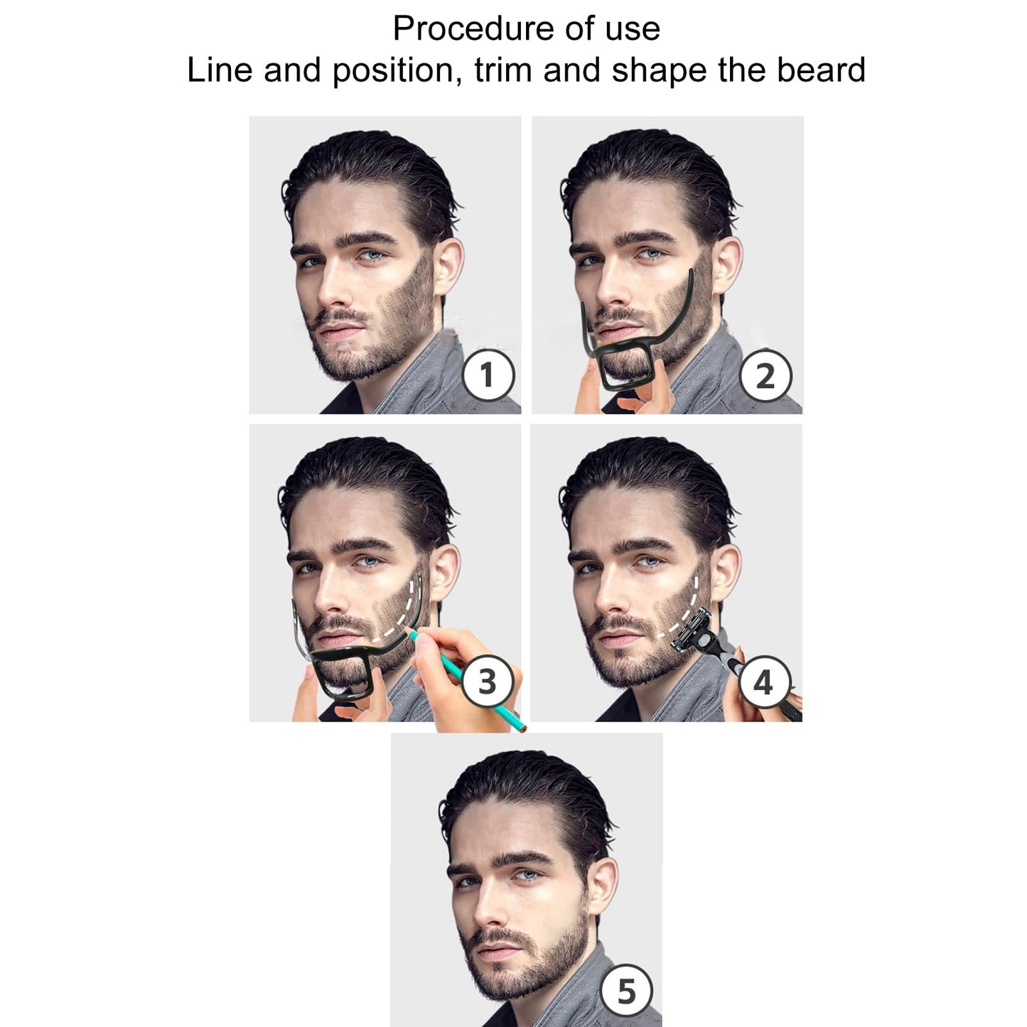 Beard Shaping Tool Template for Shaving, Shaper Suitable for Trimming Beards Tools for Shaved Shaver, Beard Mustache Combs (Black) Beauty and Personal Care gernie