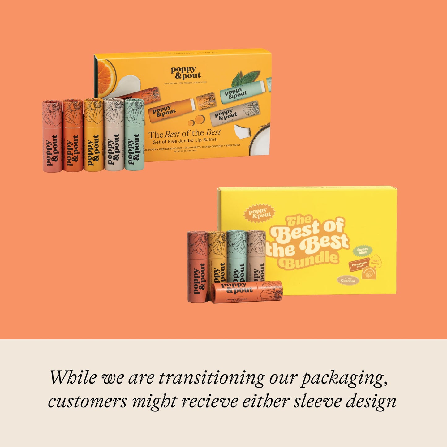Jumbo Lip Balm Gift Set (5-Pack) - Poppy & Pout All Natural Lip Balms & Moisturizers - Hydrates with Beeswax, Vitamin E, Organic Coconut Oil Beauty and Personal Care Poppy & Pout