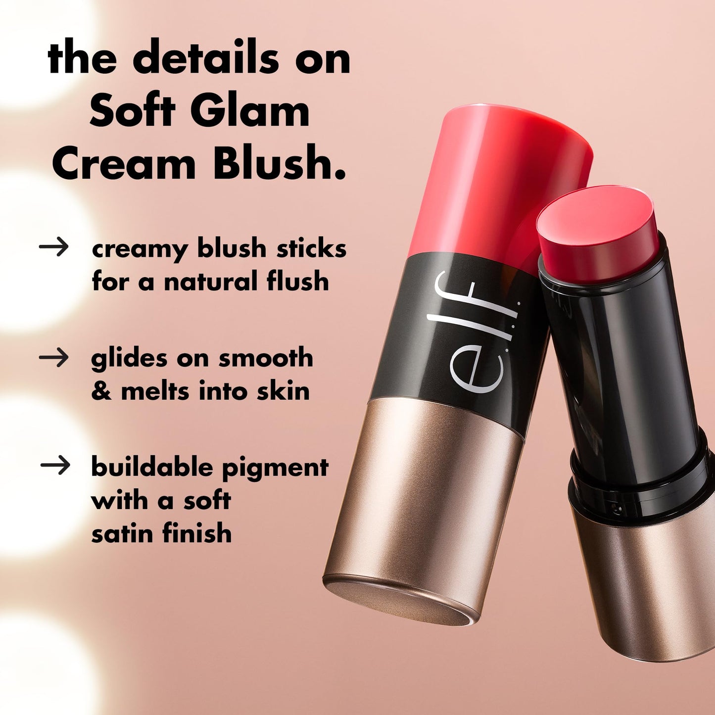 e.l.f. Soft Glam Cream Blush Stick, Buildable Cream Blush for A Natural Flush & Satin Finish, Made with Shea Butter, Vegan & Cruelty-Free, Melon Drama Beauty and Personal Care e.l.f.