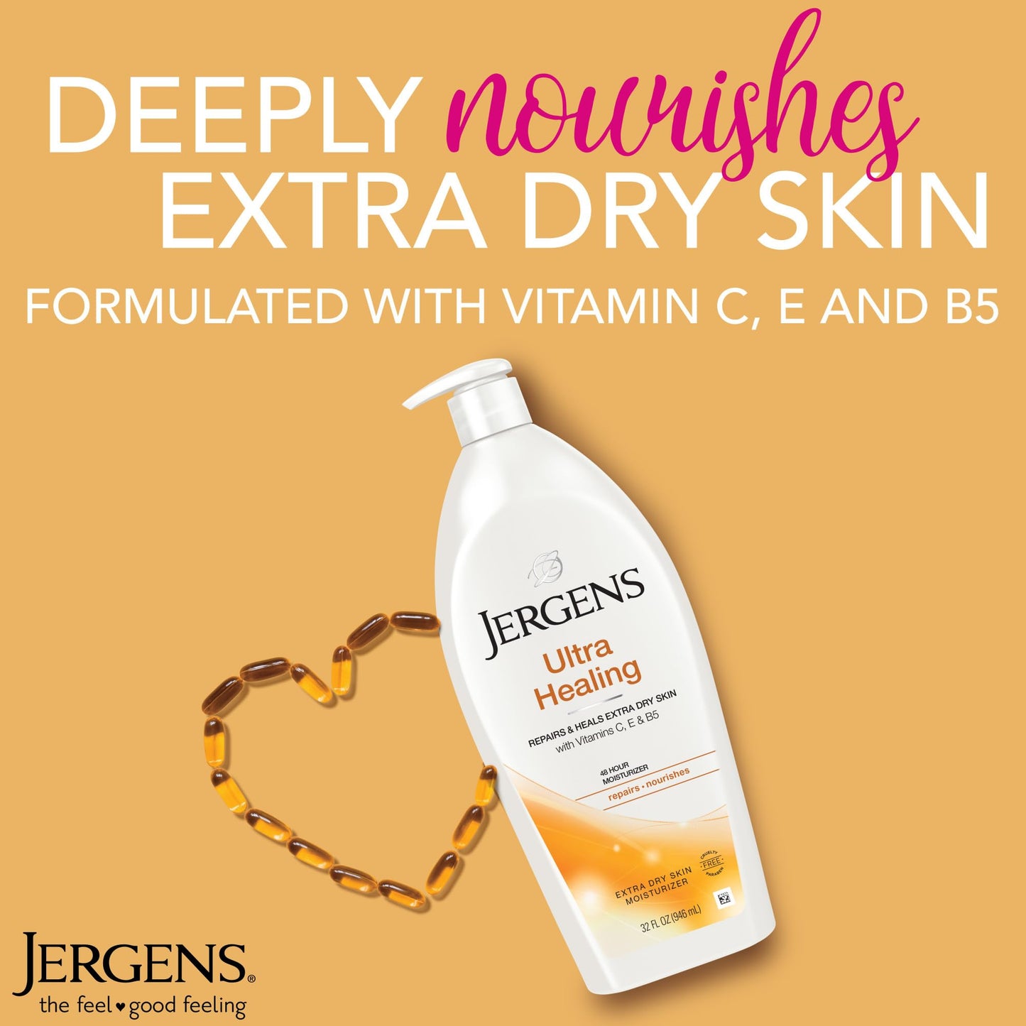Jergens Ultra Healing Dry Skin Lotion, Hand and Body Moisturizer for Quick Absorption into Extra Dry Skin with Hydralucence Blend, Vitamins C, E Beauty & Personal Care Jergens