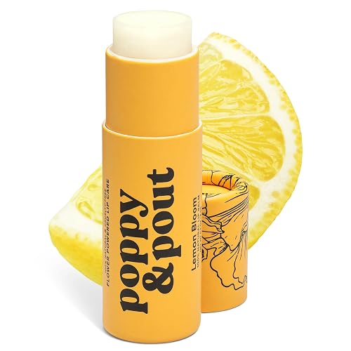 Poppy & Pout Lemon Bloom Jumbo Lip Balm | All Natural Lip Balms & Moisturizers | Hydrates with Beeswax, Vitamin E, Organic Coconut Oil | Cruelty-Free Beauty & Personal Care Poppy & Pout