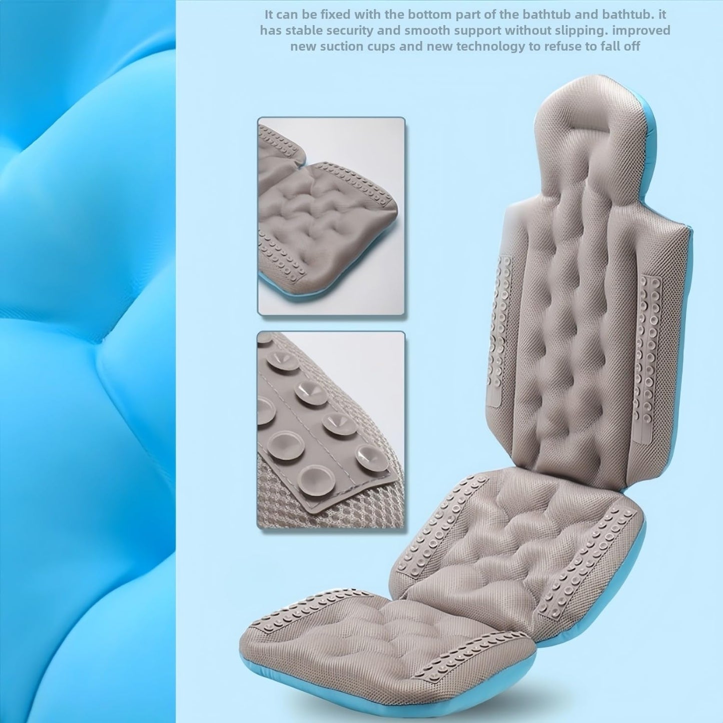 18.9” Widened Shoulder Full Body Bath Pillow for Bathtub,2.7” Ultra Thick Luxury Bath Pillow Cushion Bath Mat for Head and Neck Support with Laundry Beauty and Personal Care NEEROTO
