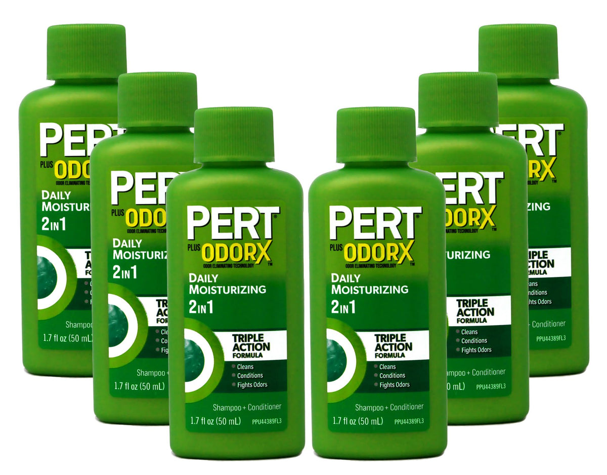 Pert Plus 2-in-1 Shampoo & Conditioner, Classic Clean 1.70 oz (Pack of 6)