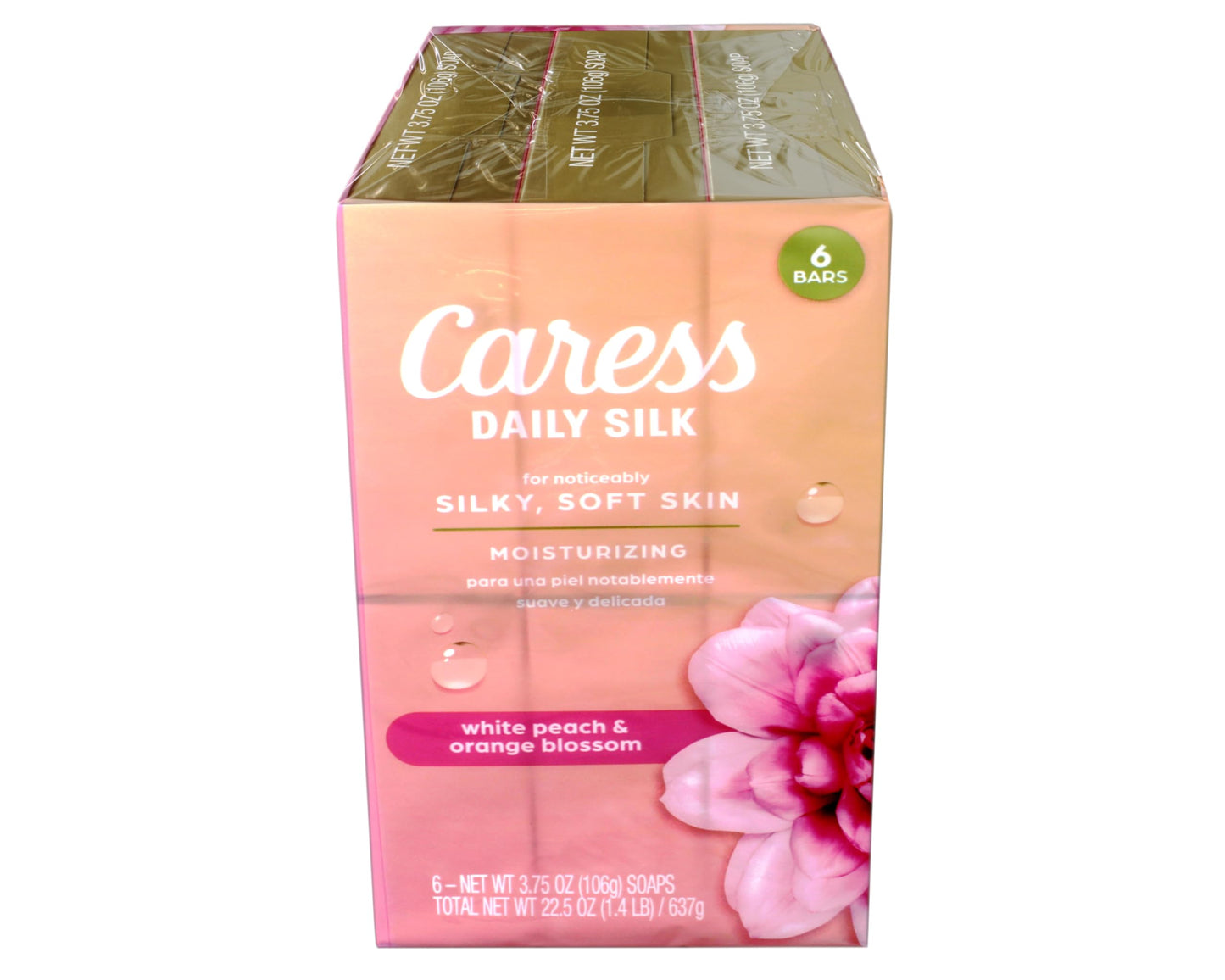 Caress Daily Silk Moisturizing Soap, White Peach & Orange Blossom, 3.75 oz 6 Bars - 3 Pack Beauty & Personal Care Caress