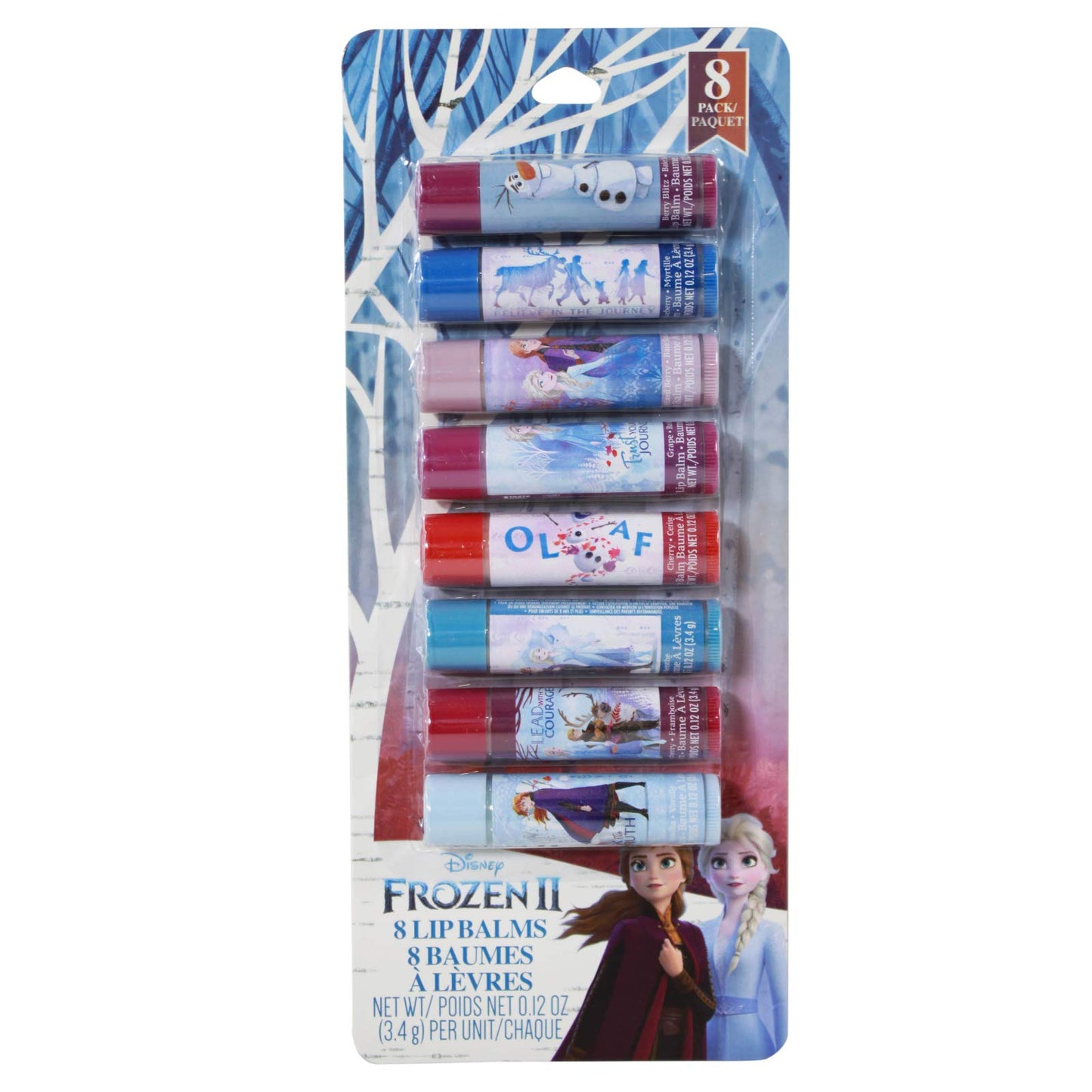 Frozen 2 Lip Balm 8 Pack with Assorted Flavors Beauty & Personal Care Disney Frozen