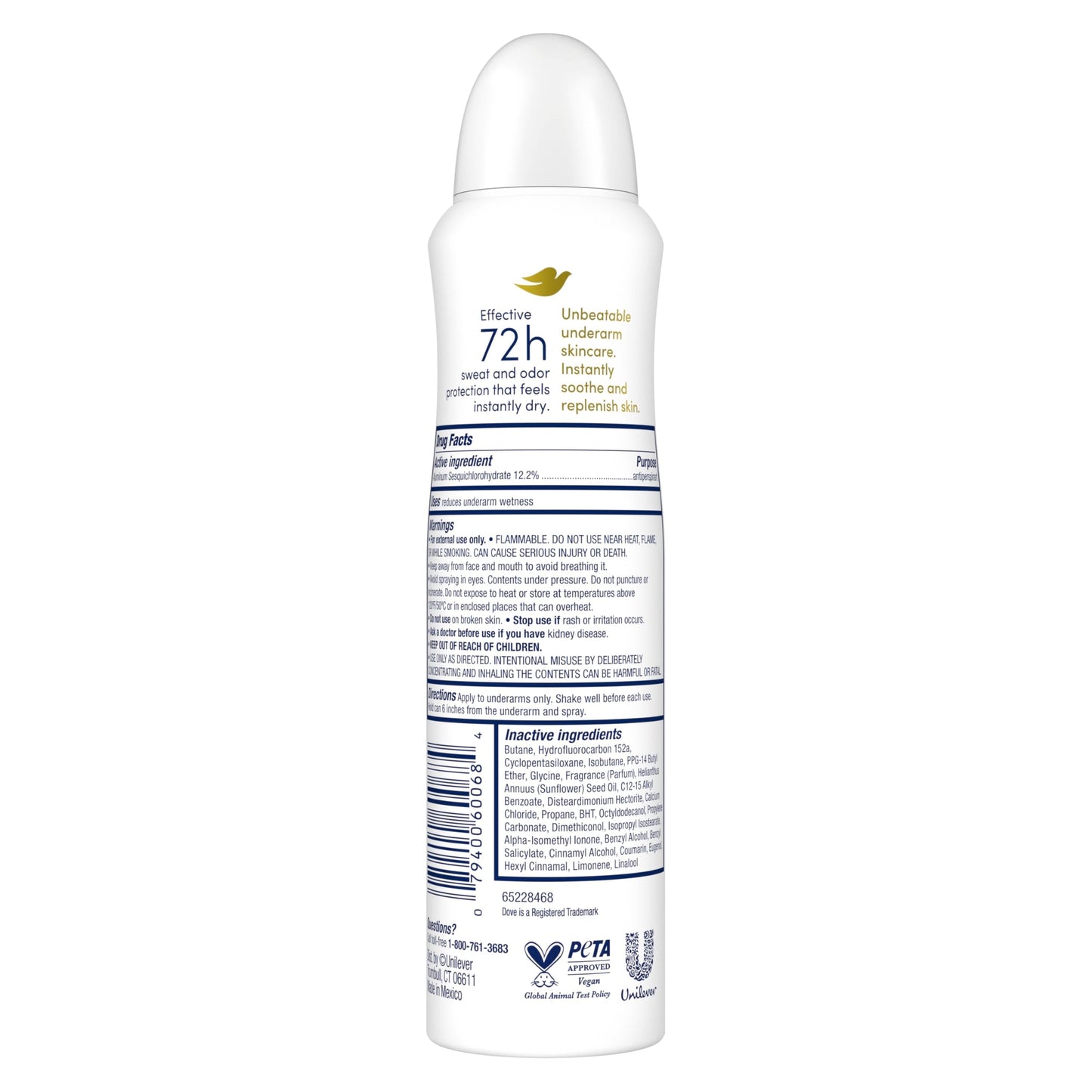 Dove Advanced Care Dry Spray Antiperspirant Deodorant For Women Caring Coconut With 48 Hour Protection, Soft And Comfortable Underarms 3.8 oz Beauty and Personal Care Unilever