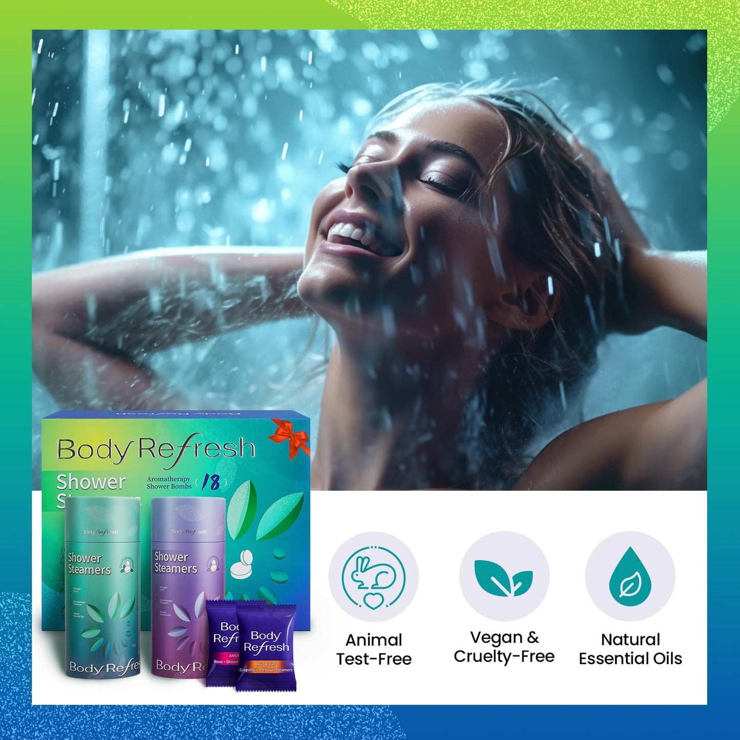 Shower Steamers Aromatherapy - 18 Pack Shower Bombs with Essential Oils, Birthday Gifts for Women Men, Home Spa Relaxation Self Care Gifts for Women Beauty and Personal Care BodyRefresh