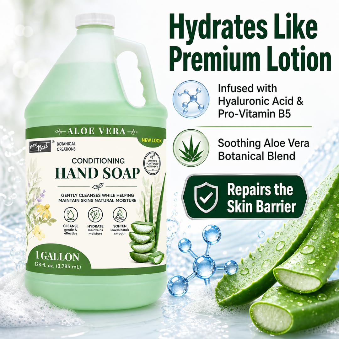 PRONAIL Bulk Liquid Hand Soap Refill - Moisturizing Cleanser with Hyaluronic Acid, Panthenol & Aloe Vera | Sulfate-Free, Cruelty-Free | Professional Beauty & Personal Care PRO NAIL NAIL SYSTEMS