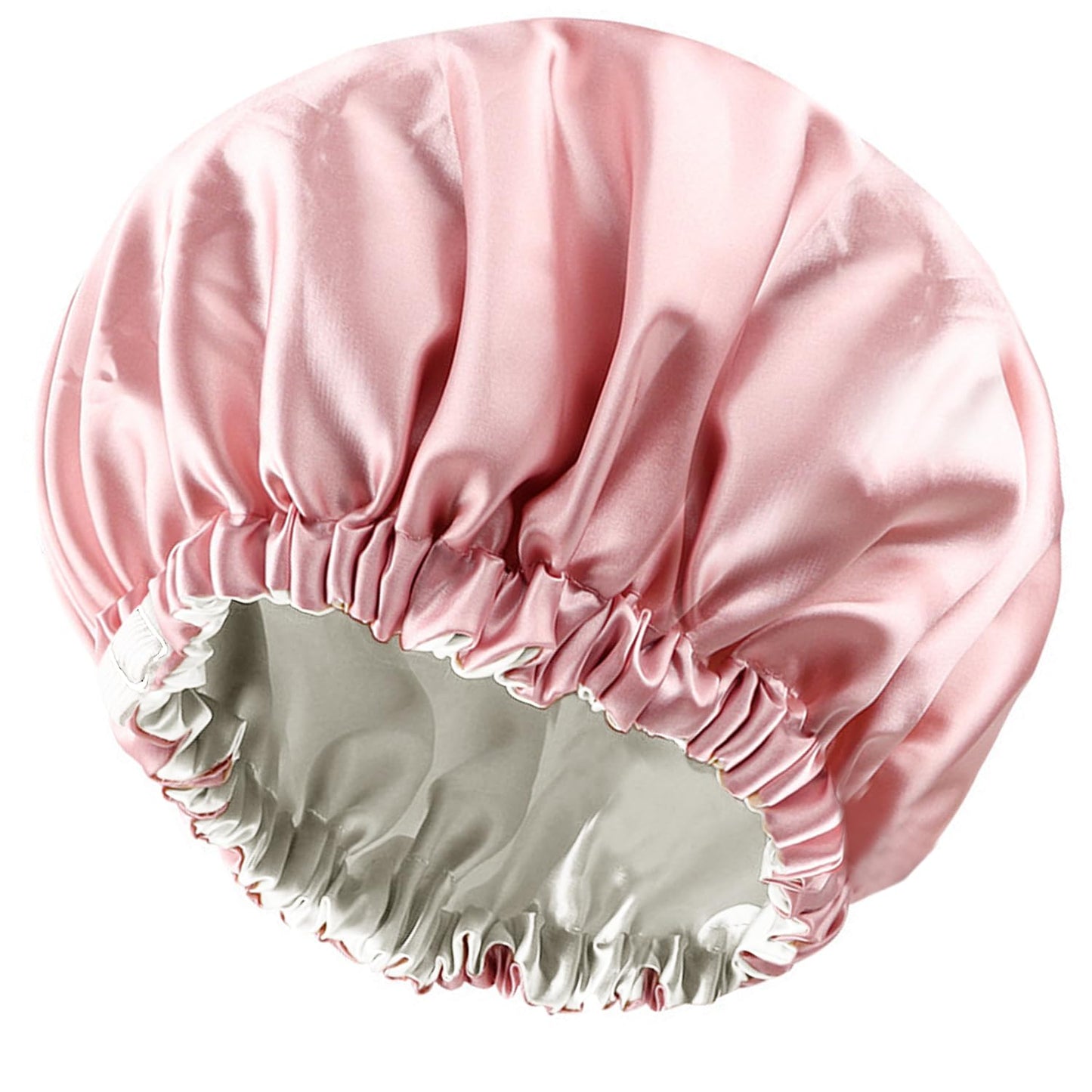 Amamba Shower Caps,100% Real Satin Lined Shower Cap,Extra Large Shower Cap for Women Reusable Waterproof,Adjustable Size&Long Hair Bath Caps?Pink? Beauty & Personal Care Amamba