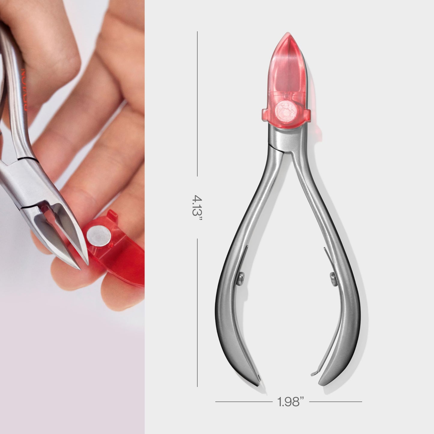 Revlon No-Ricochet Nail Nipper, Mess-Free Cuticle Remover Tool with Magnetic Shield for No Fly-Away Clippings, Made with Stainless Steel and Precision Beauty & Personal Care REVLON