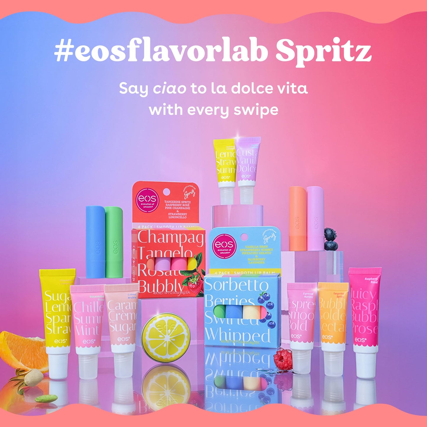 eos Limited Edition Overnight Lip Mask, Strawberry Limoncello - Moisturizing Lip Treatment, For Dry Lips, Made with Squalane & Shea Butter Beauty and Personal Care eos