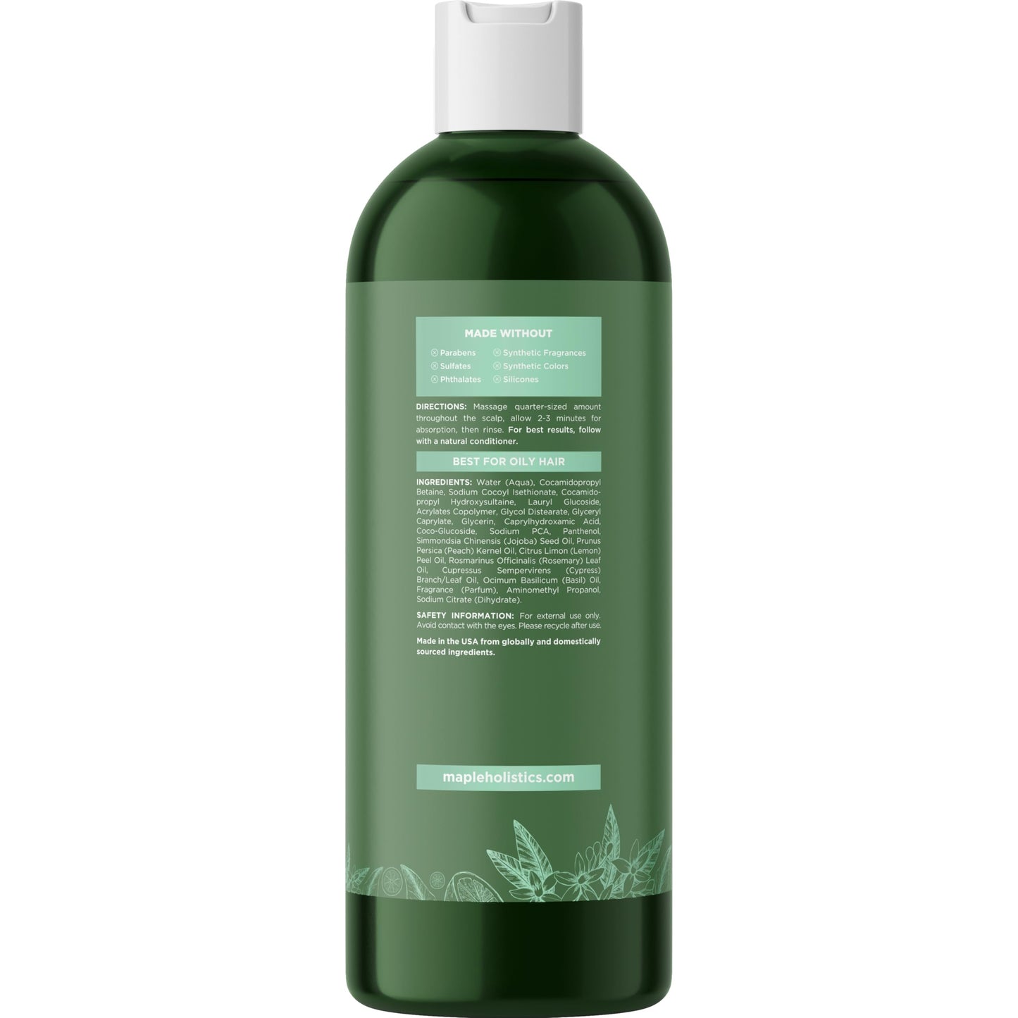 Clarifying Shampoo for Build Up and Oily Hair - Deep Cleansing Shampoo with Rosemary - Refreshing Lemon for Greasy Hair & Jojoba Oil for Scalp Beauty & Personal Care Maple Holistics