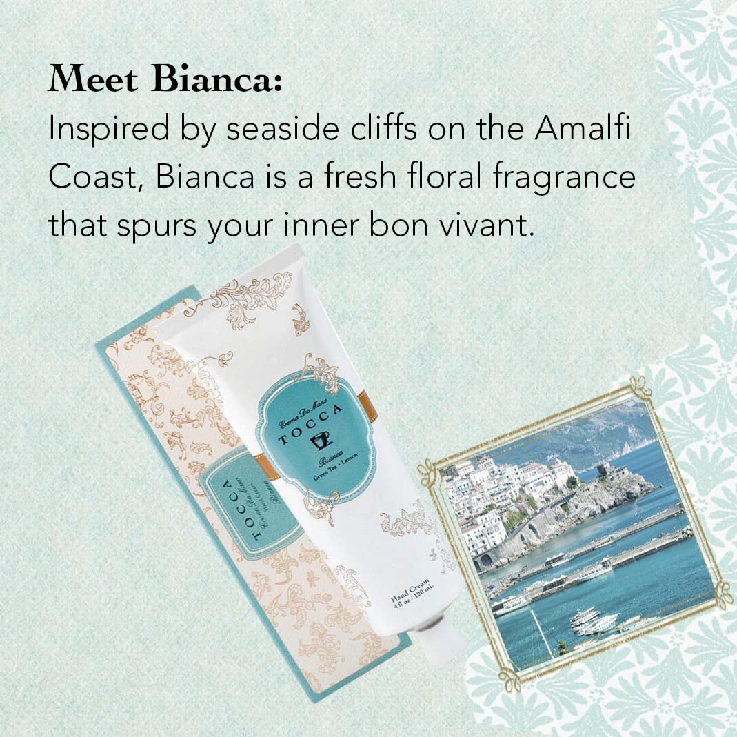 Tocca Bianca Hand Cream, 4 oz - Rose, Lemon, Green Tea - Moisturizing, Quick Absorbing Beauty & Personal Care Tocca