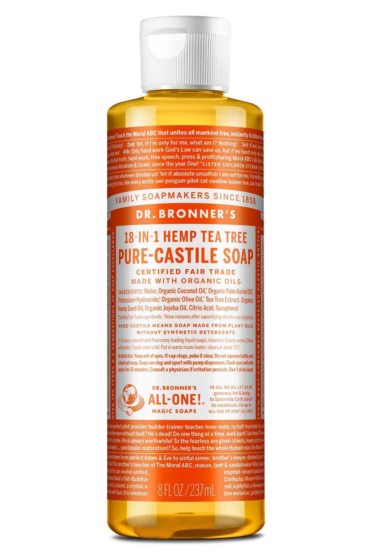 DR. BRONNER'S Castile LIQ SP,OG3,T/Tree 8 OZ 1-EA Beauty & Personal Care Dr. Bronner's