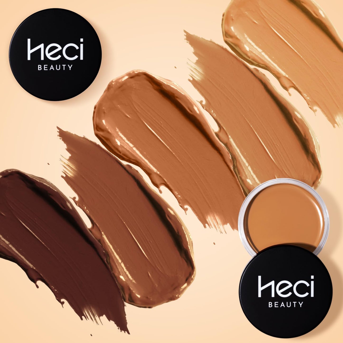 HECI BEAUTY Cream Bronzer with Brush, Creamy & Highly Pigmented Formula, Blendable Cream Contour Makeup with a Natural, Matte Finish - Buildable Beauty & Personal Care HECI BEAUTY