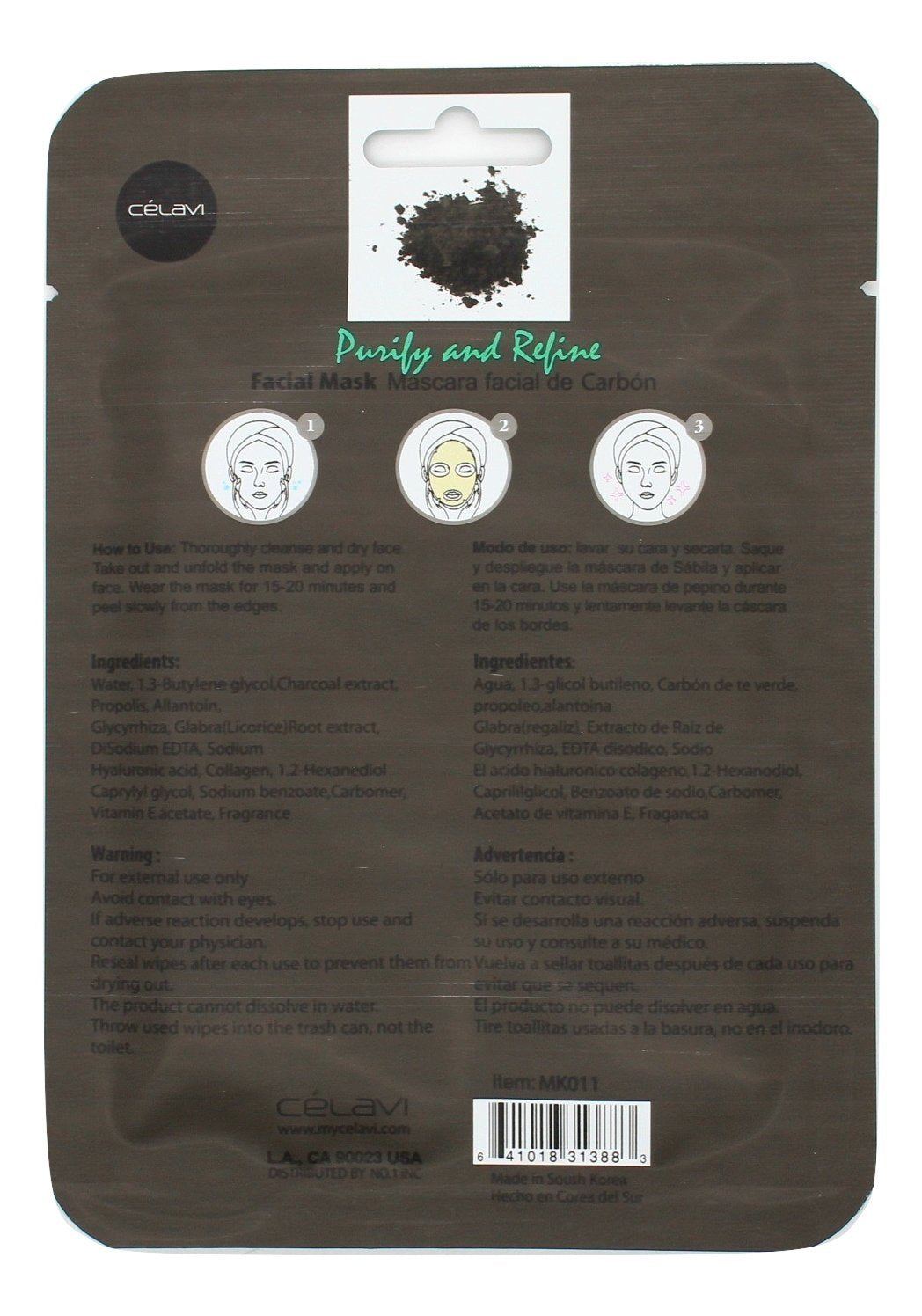 Celavi Essence Facial Mask Paper Sheet Korea Skin Care Moisturizing 24 Pack (Charcoal) Beauty & Personal Care Celavi Cosmetics
