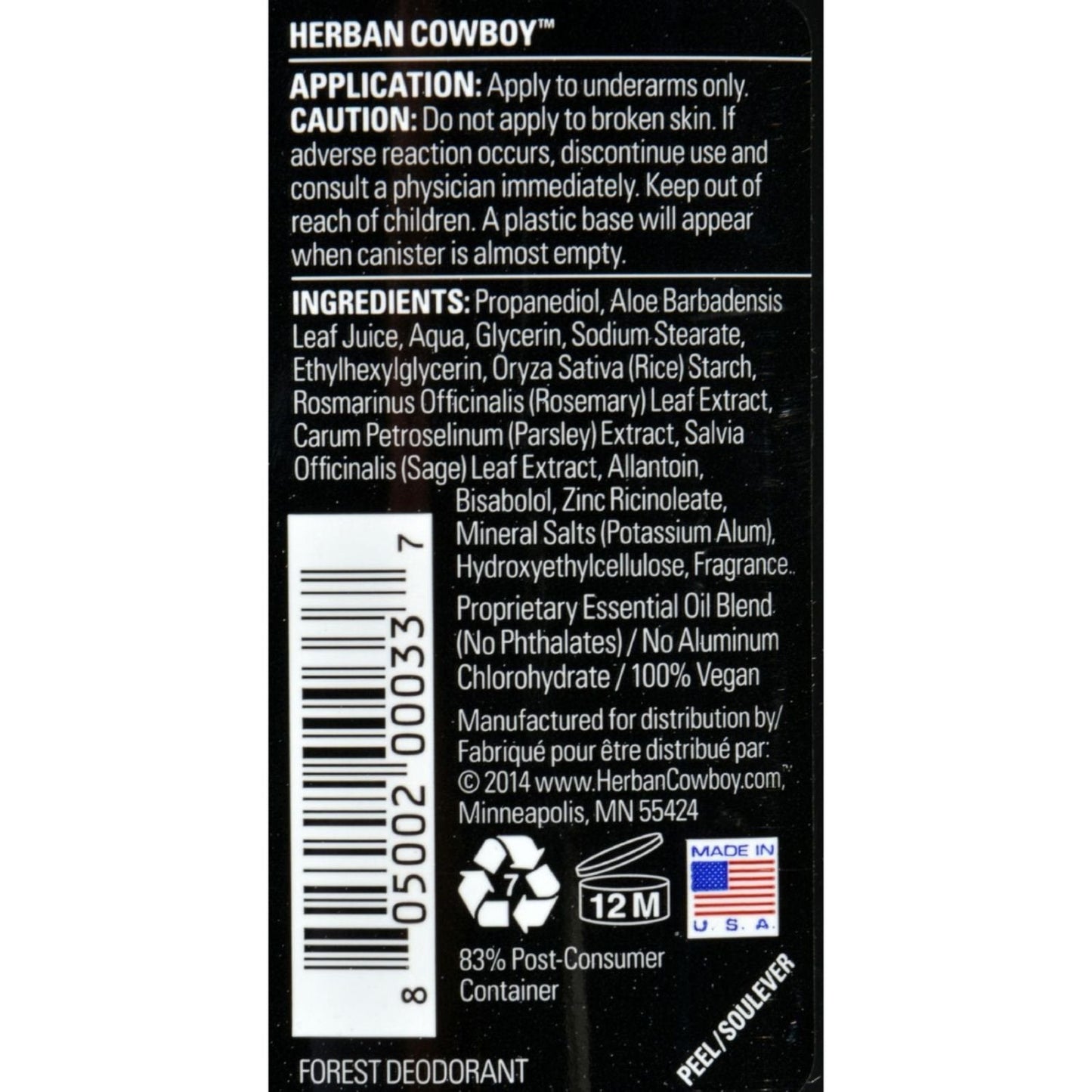 Herban Cowboy Deodorant Forest - 2.8 oz by Herban Cowboy Beauty and Personal Care Herban Cowboy