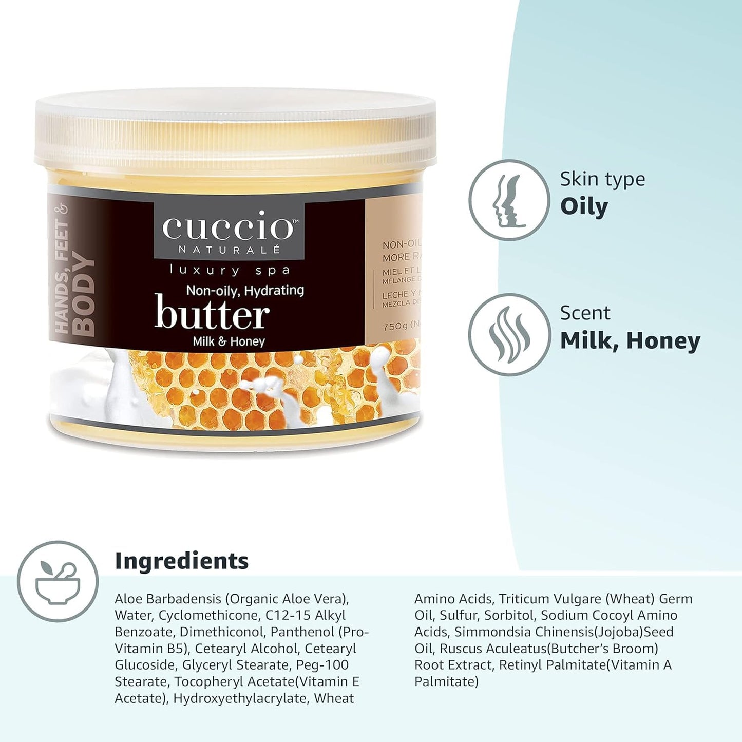 Cuccio Naturale Milk and Honey Butter Blend - Ultra Moisturizing Cream for Hands, Feet, and Body - 26 Ounces Beauty & Personal Care Cuccio
