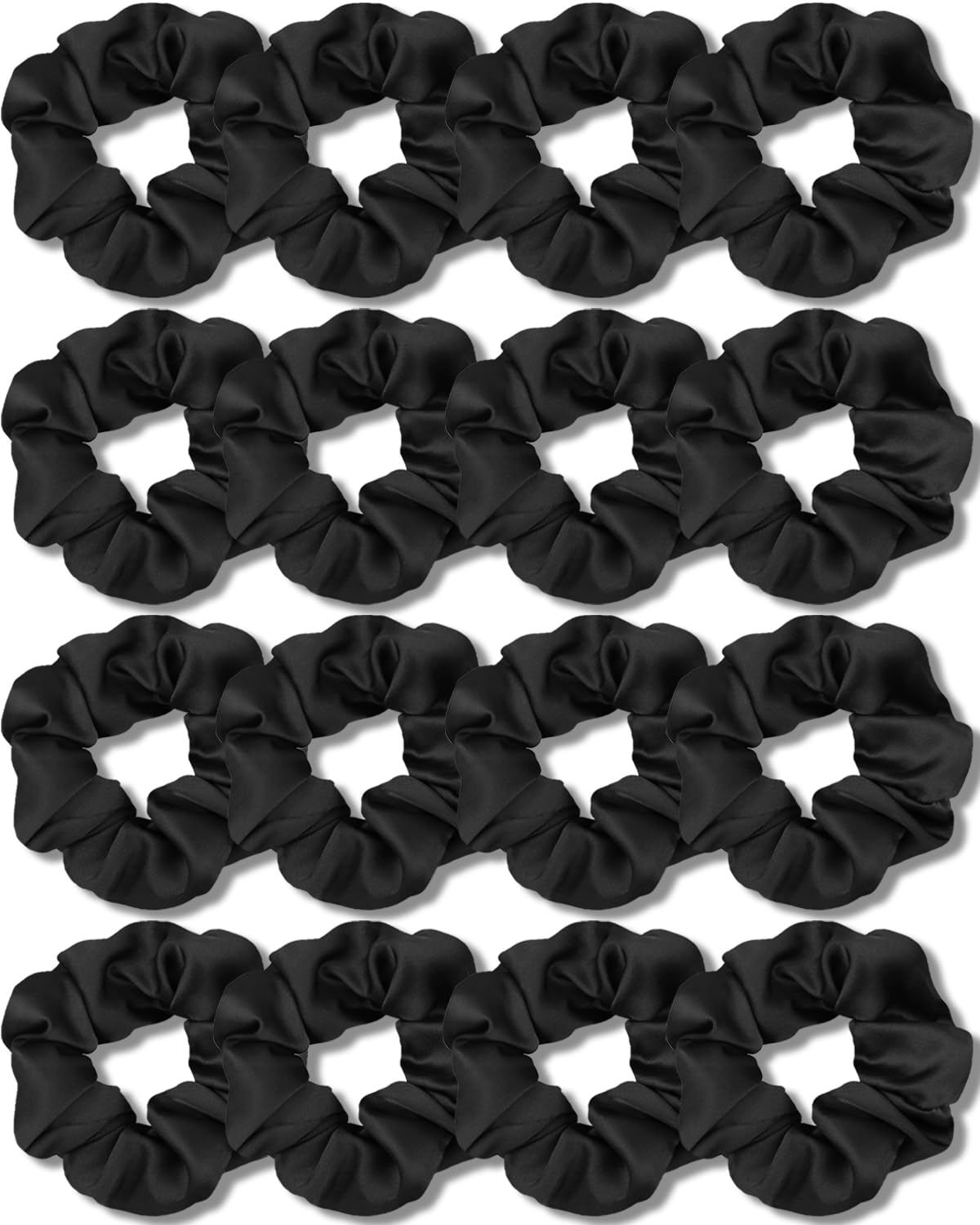 IVARYSS Satin Scrunchies for Women, Soft Than Silk for Hair, Fashion Ties and Bands for Thin | Thick Hair Styling, 16 Pack (Black) Beauty and Personal Care IVARYSS Default Title