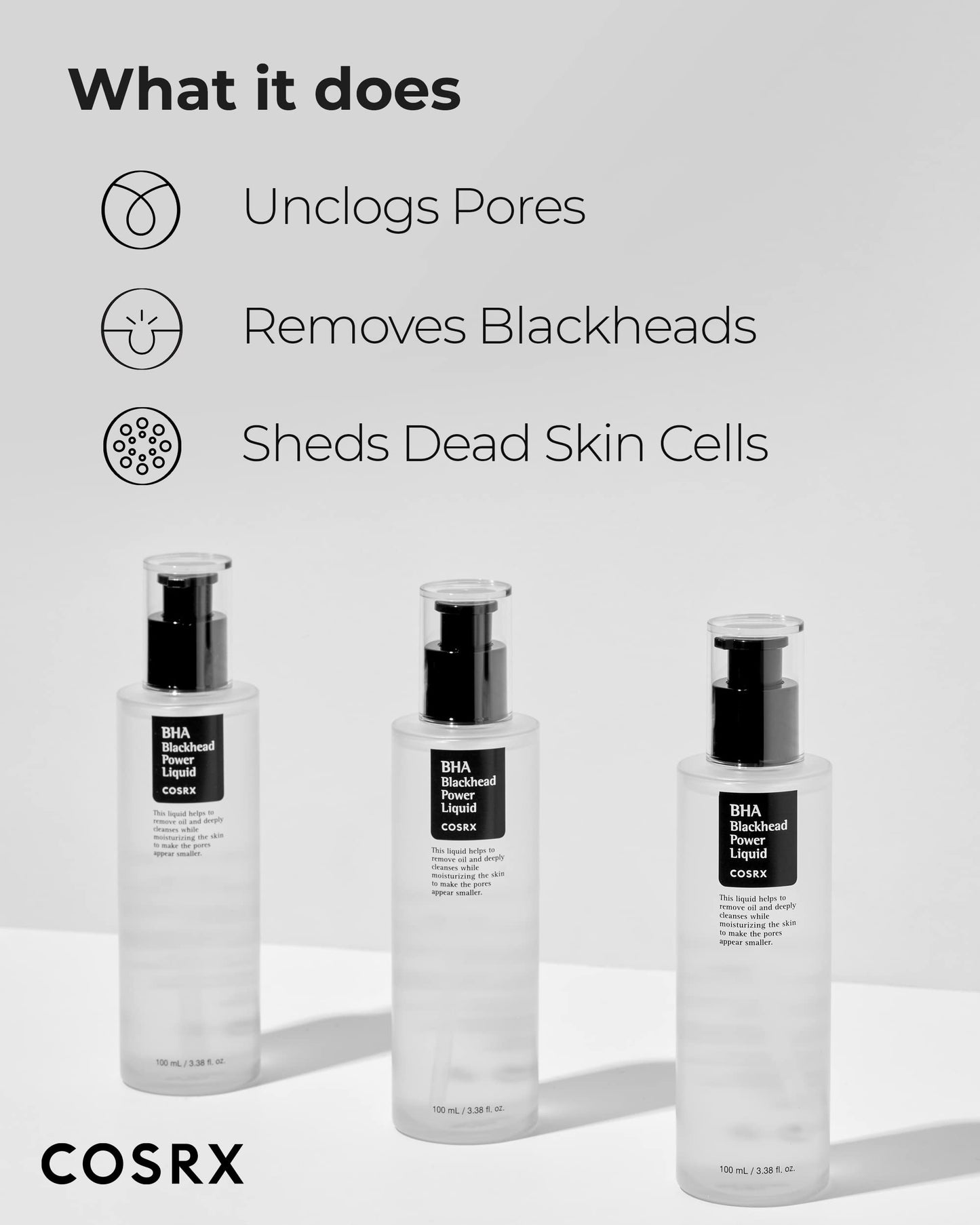 COSRX Niacinamide 2% + BHA 4% Blackhead Exfoliant Toner 3.38 fl.oz / 100ml, Korean Toner, Blackhead Remover, Pore Minimizer for Enlarged Pores, Beauty and Personal Care COSRX