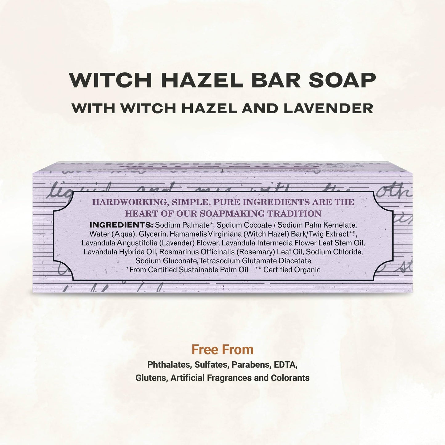 The Grandpa Soap Company Witch Hazel Bar Soap - Tones and Rejuvenates Skin, With Witch Hazel and Lavender, Provides a Relaxing Effect, Vegan, For Face Beauty & Personal Care The Grandpa Soap Company