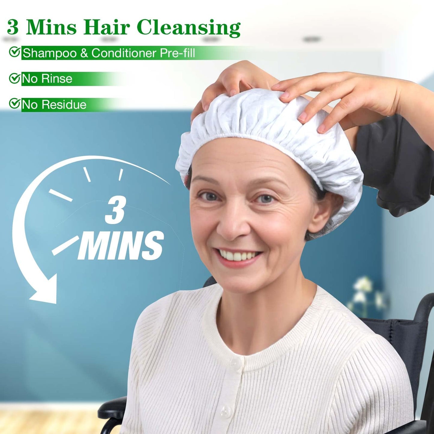 Shampoo Caps No Rinse, 12 Pack Waterless Shampoo Caps for Bedridden Patients and Elderly, Rinse Free Hair Washing Shower Caps for Post Surgery Beauty and Personal Care BestLink