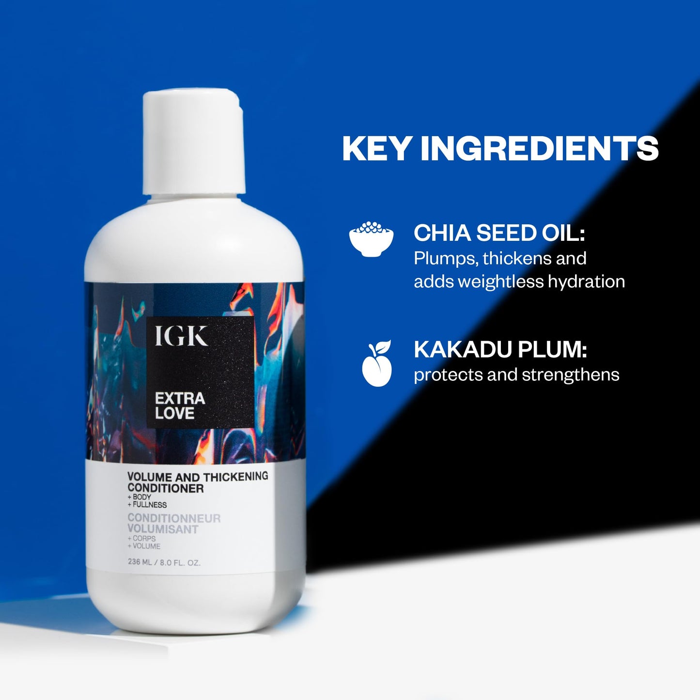 IGK EXTRA LOVE Volume & Thickening Conditioner | Lightweight + Supports Scalp + Balance Oil | Vegan + Cruelty Free | 8 Oz Beauty & Personal Care IGK