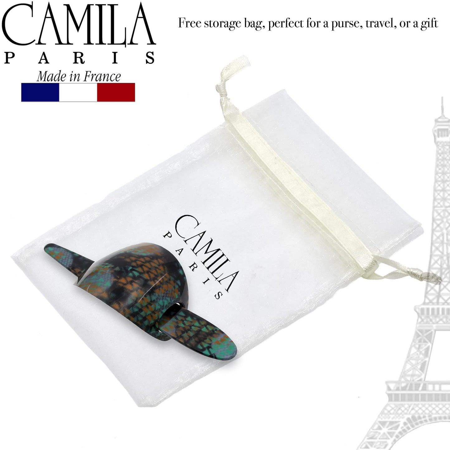 Camila Paris CP3243 French Hair Bun Holder Cover Cap Hair Updo, Turquoise, Hair Pin Thru, Strong Hold Grip Hair Clips for Women, No Slip and Durable Beauty & Personal Care Camila