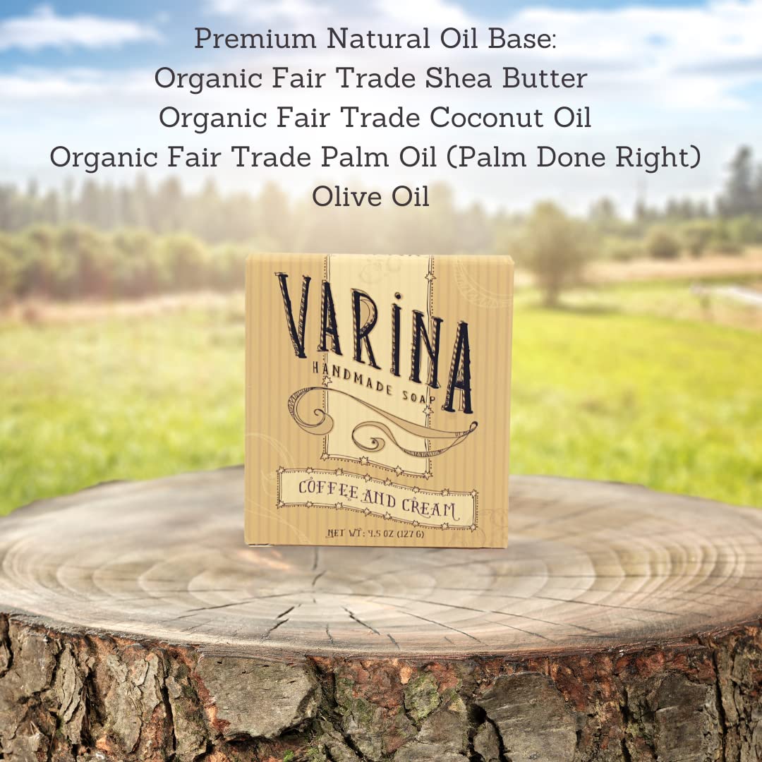 Varina Natural Coffee Cream Bar Soap - Gentle Cleansing for Sensitive Skin, Earthy Scents - 3 Pack Beauty & Personal Care Varina
