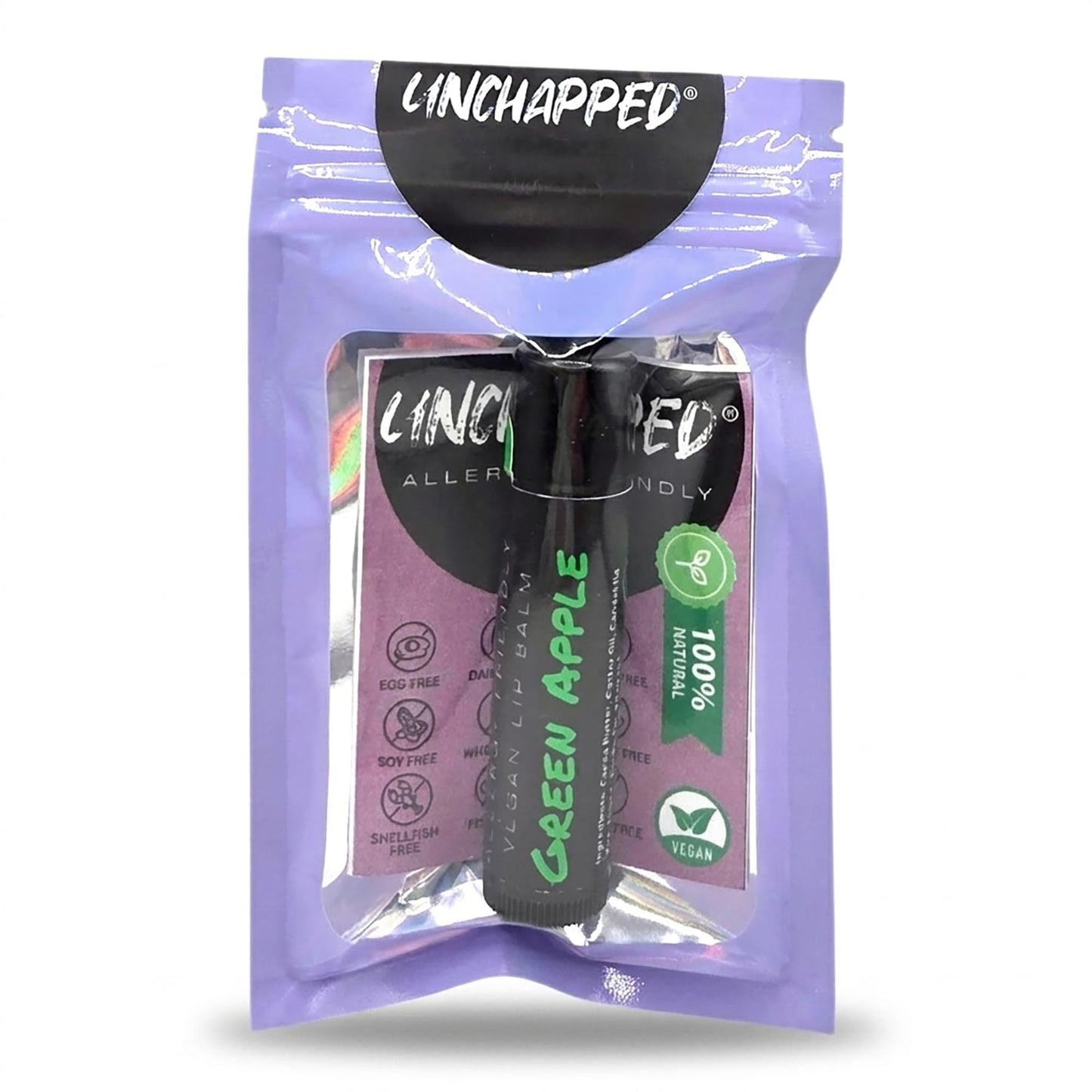 UNCHAPPED Vegan Lip Balm - All Natural and Free of Beeswax, Soy, Nut, and Top 9 Food Allergens (Green Apple) Beauty and Personal Care UNCHAPPED